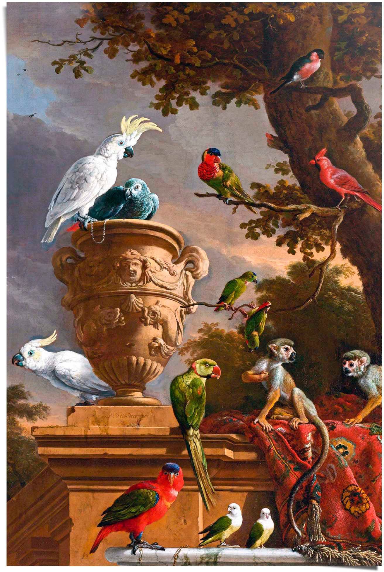 Reinders! Poster De Menagerie - Melchior d'Hondecoeter