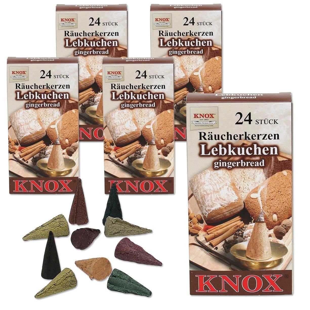 KNOX Räuchermännchen 5 Packung - Räucherkerzen- Päckchen Lebkuchen 24er