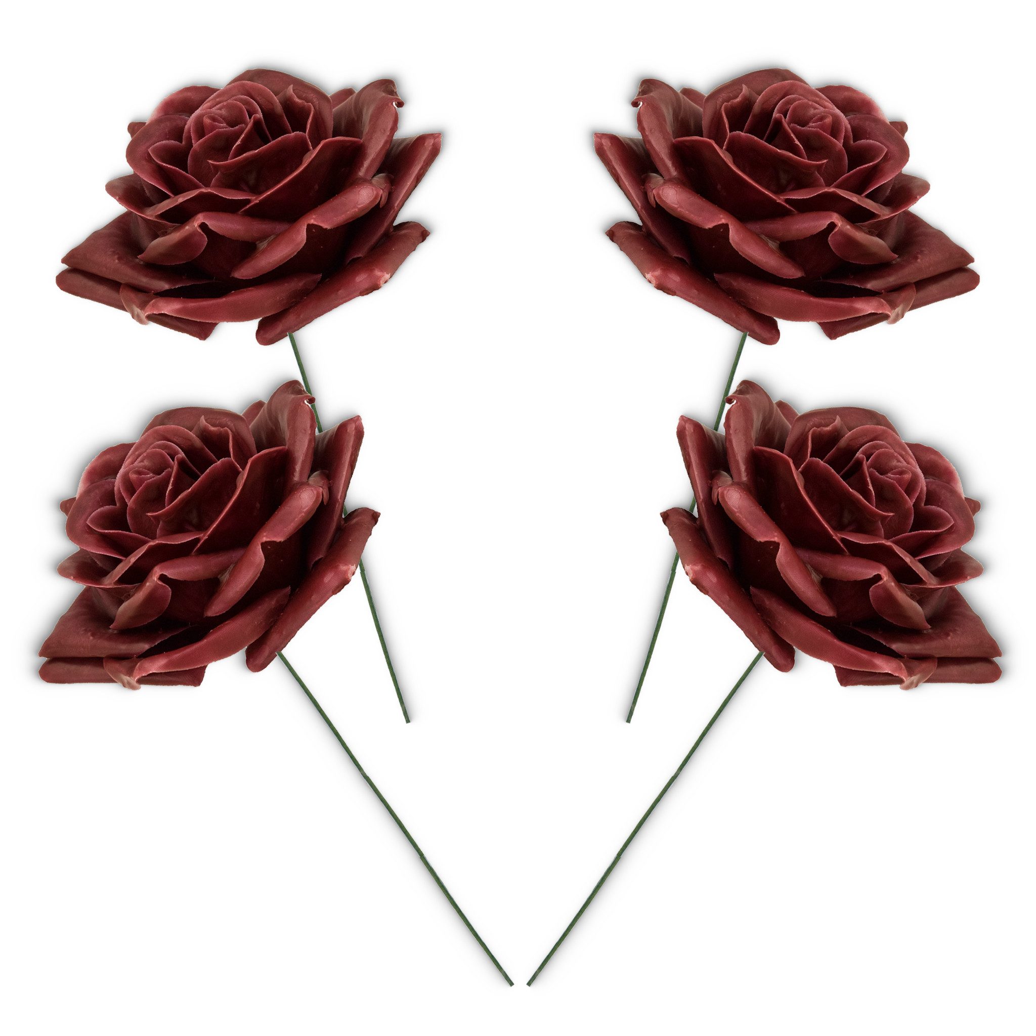 matches21 HOME & HOBBY Bastelnaturmaterial Große Wachs-Blüten Textil-Rosen günstig online kaufen