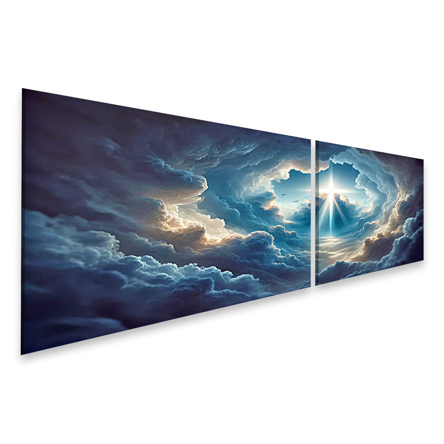 Leinwandbild Dramatischer Sonnenlichtausbruch: Himmel mit Kreuzformation