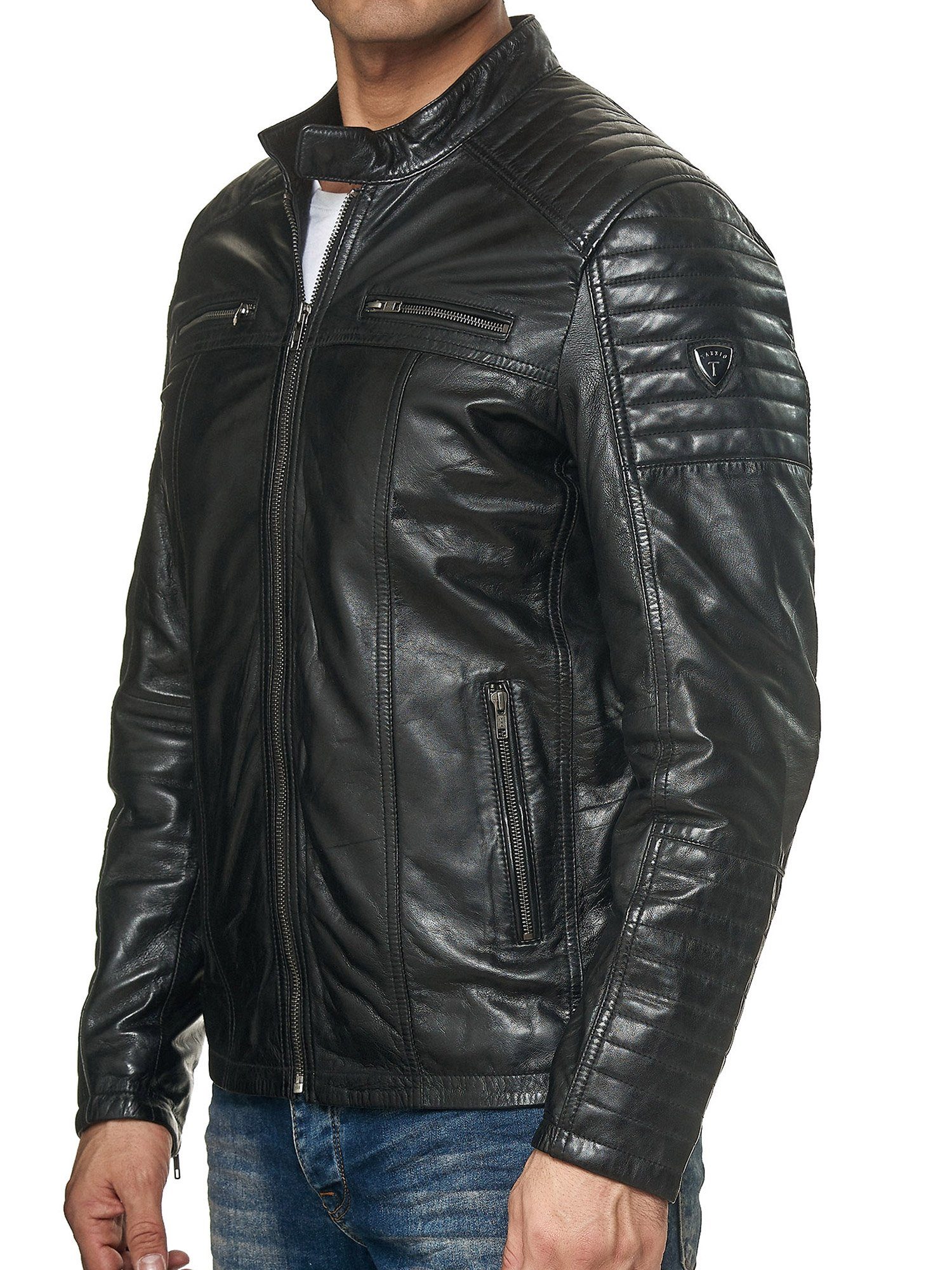 Tazzio Lederjacke 19709 Herren Echtleder Leder Jacke im Biker-Look