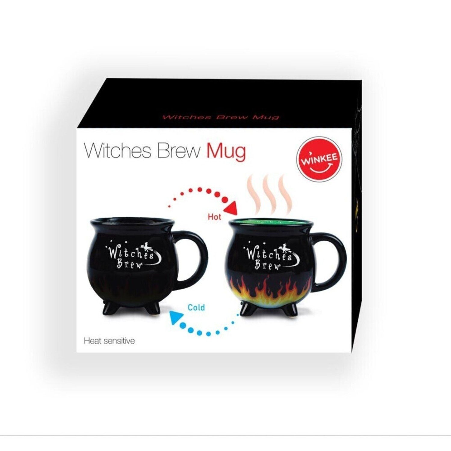 Winkee Tasse Hexenkessel Kaffeebecher mit Wärmeeffekt