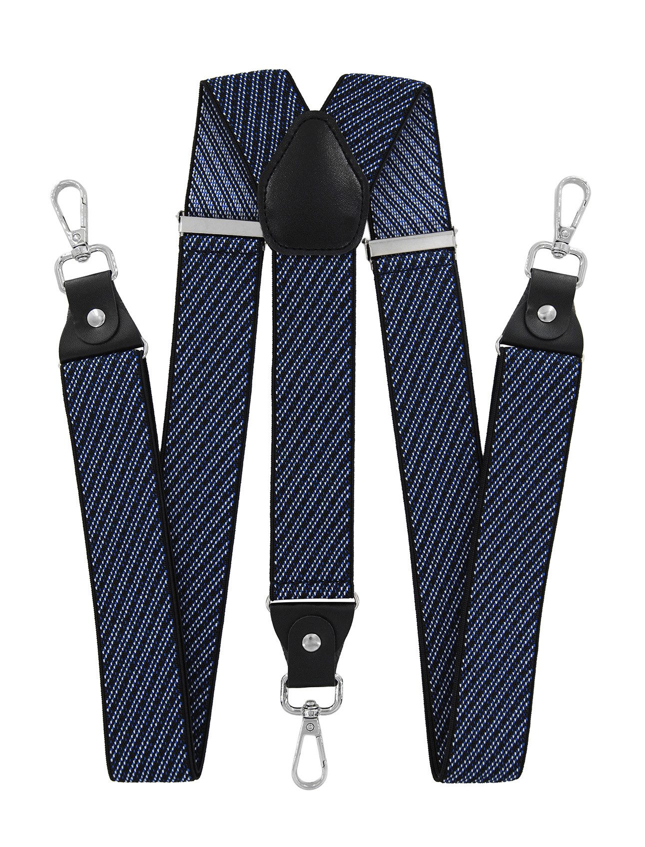 axy Hosenträger Herren Y-Form 3,5 cm breit, elastisch, mit 3 robusten Karabinern verstellbar 120cm Lang für Anzug Jeans Chinos Rockabilly Suspenders