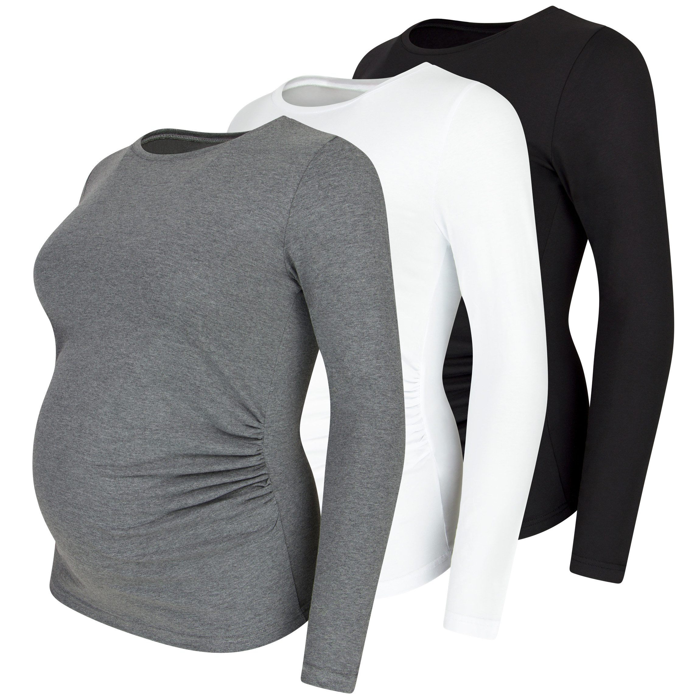 M.M.C. Umstandsshirt Langarm Basic Umstandsmode (3-tlg)