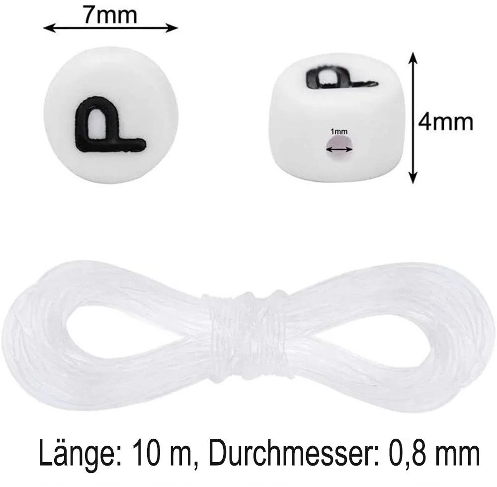 CLTYQ Kreativset 1200+ Buchstabenperlen Armband DIY Set mit Buchstaben, (DIY Armbänder Bastelset), Schmuck- und DIY-Bastelperlen A–Z und Herz „Love“,Schmuck-DIY