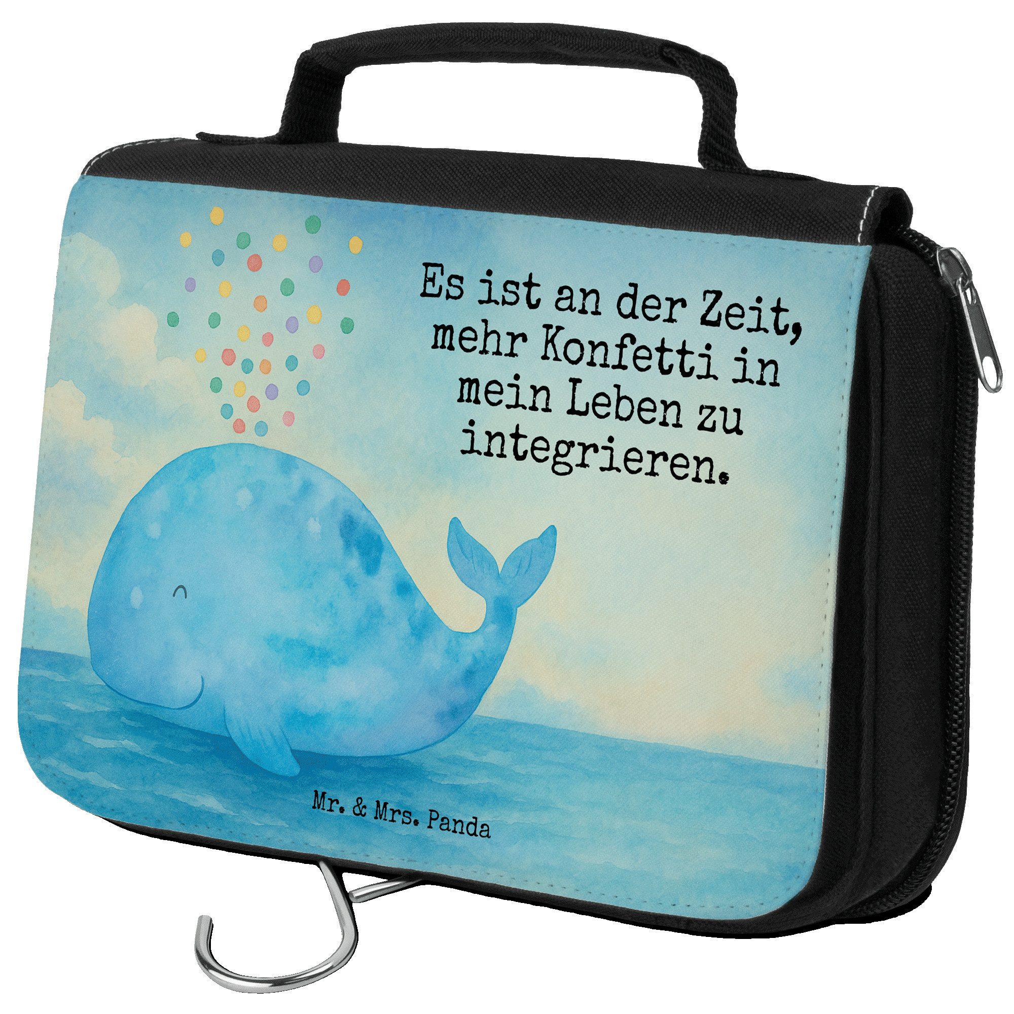 Kulturbeutel Wal Konfetti Design, kosmetiktäschchen, Weiß, Waschtasche, Trennung