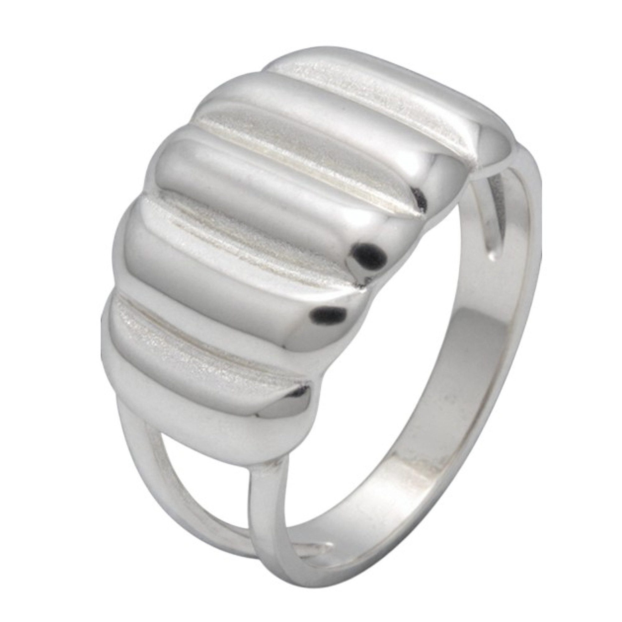 KARMA Fingerring Damenring Statement Ring groß Gold od. Silber Edelstahl (Frauen Fingerring vergoldet, Damenschmuck Damen Geschenk), hypoallergen wasserfest verstellbar modern