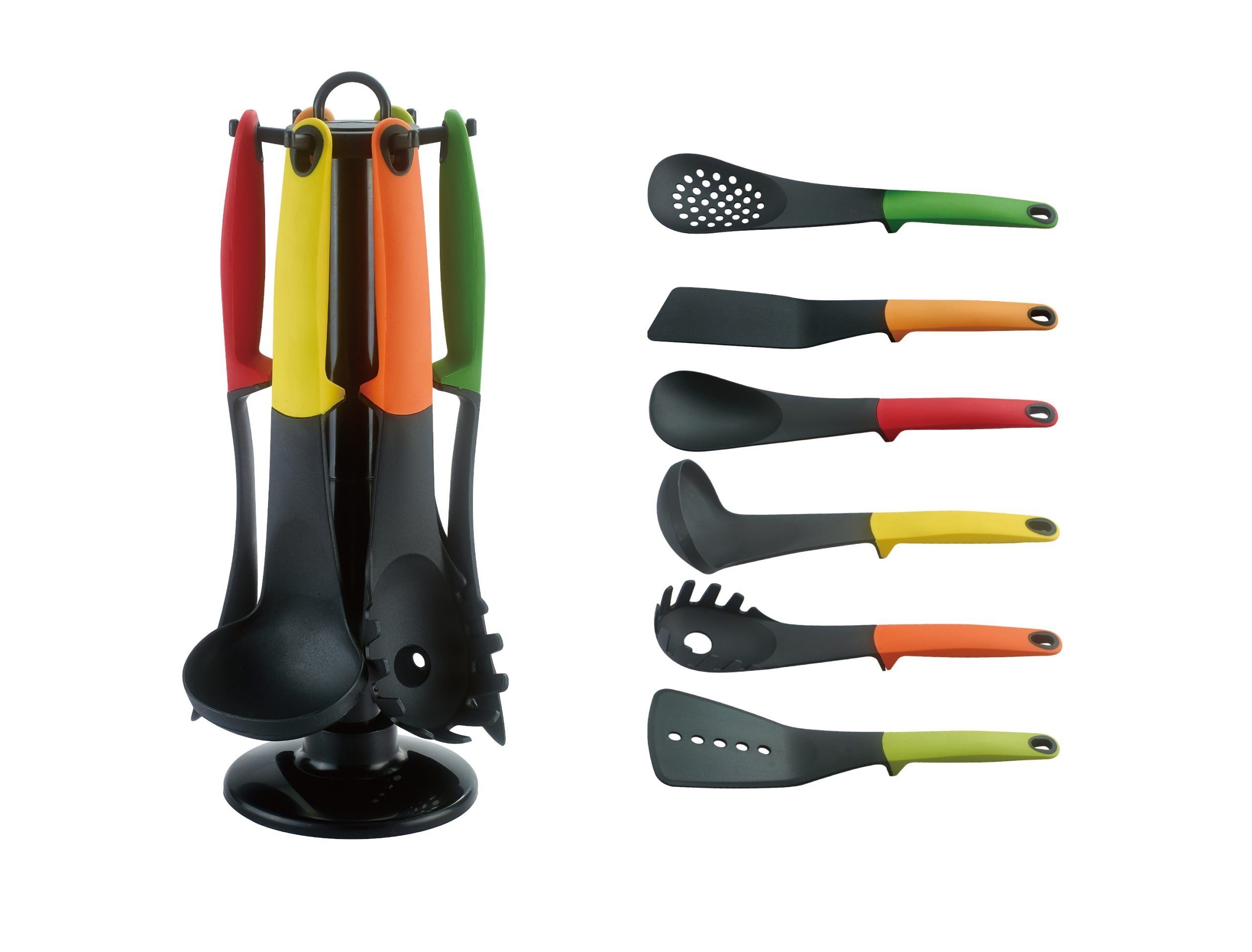 Cheffinger Küchenorganizer-Set Cheffinger Kochbesteck Küchenhelfer Set 7-teilig, Bunt