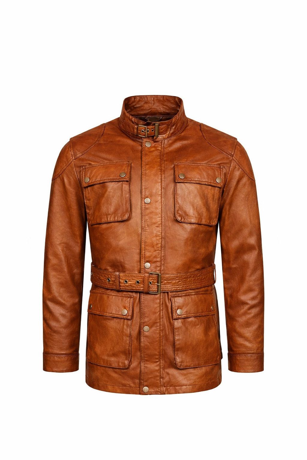 S&A Ledermoden Lederjacke Leon "Mit Gürtel – betont die Taille." günstig online kaufen