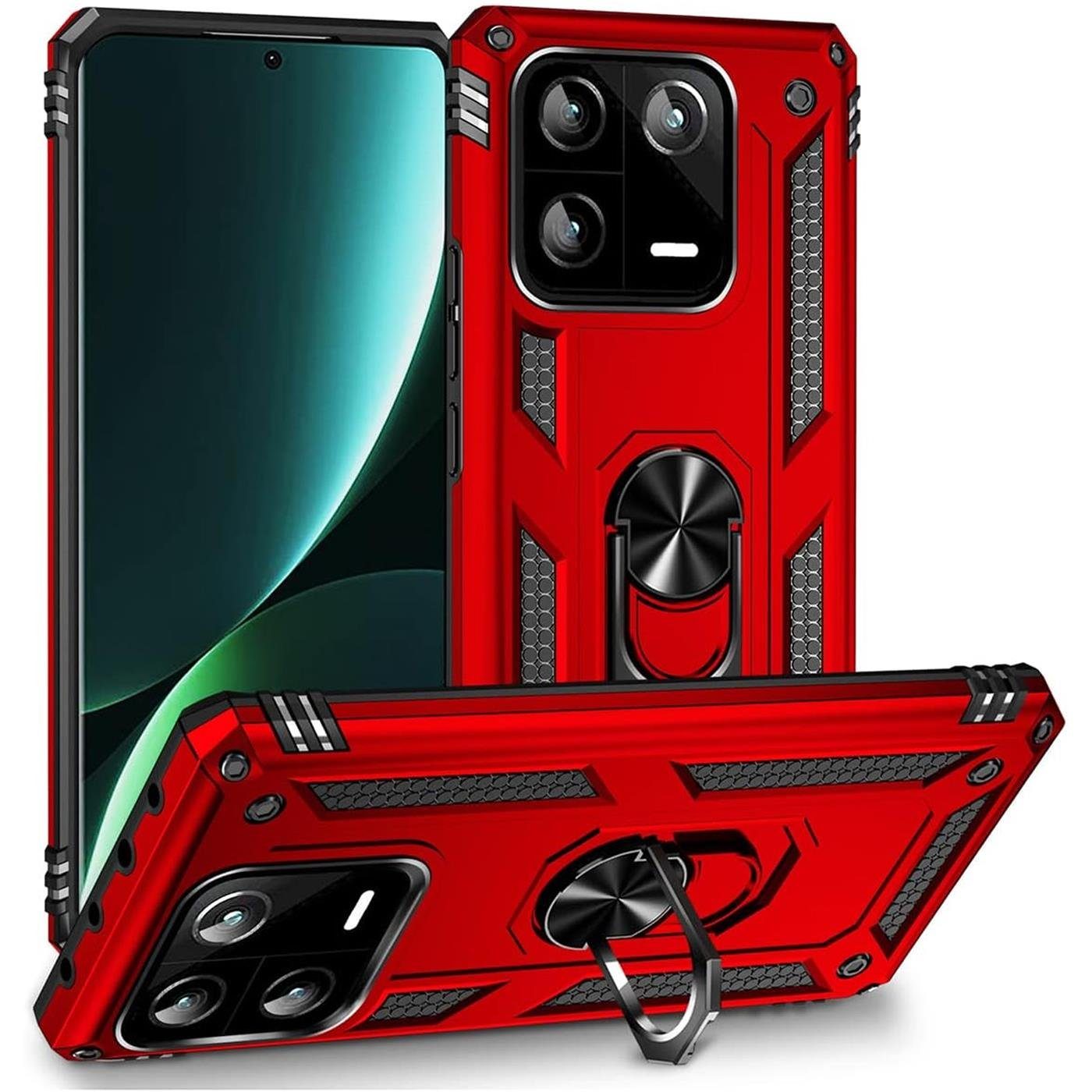 CoolGadget Handyhülle Armor Shield Case für Xiaomi 13 Pro 6,73 Zoll, Outdoor Cover Magnet Ringhalterung Handy Hülle für Xiaomi 13 Pro