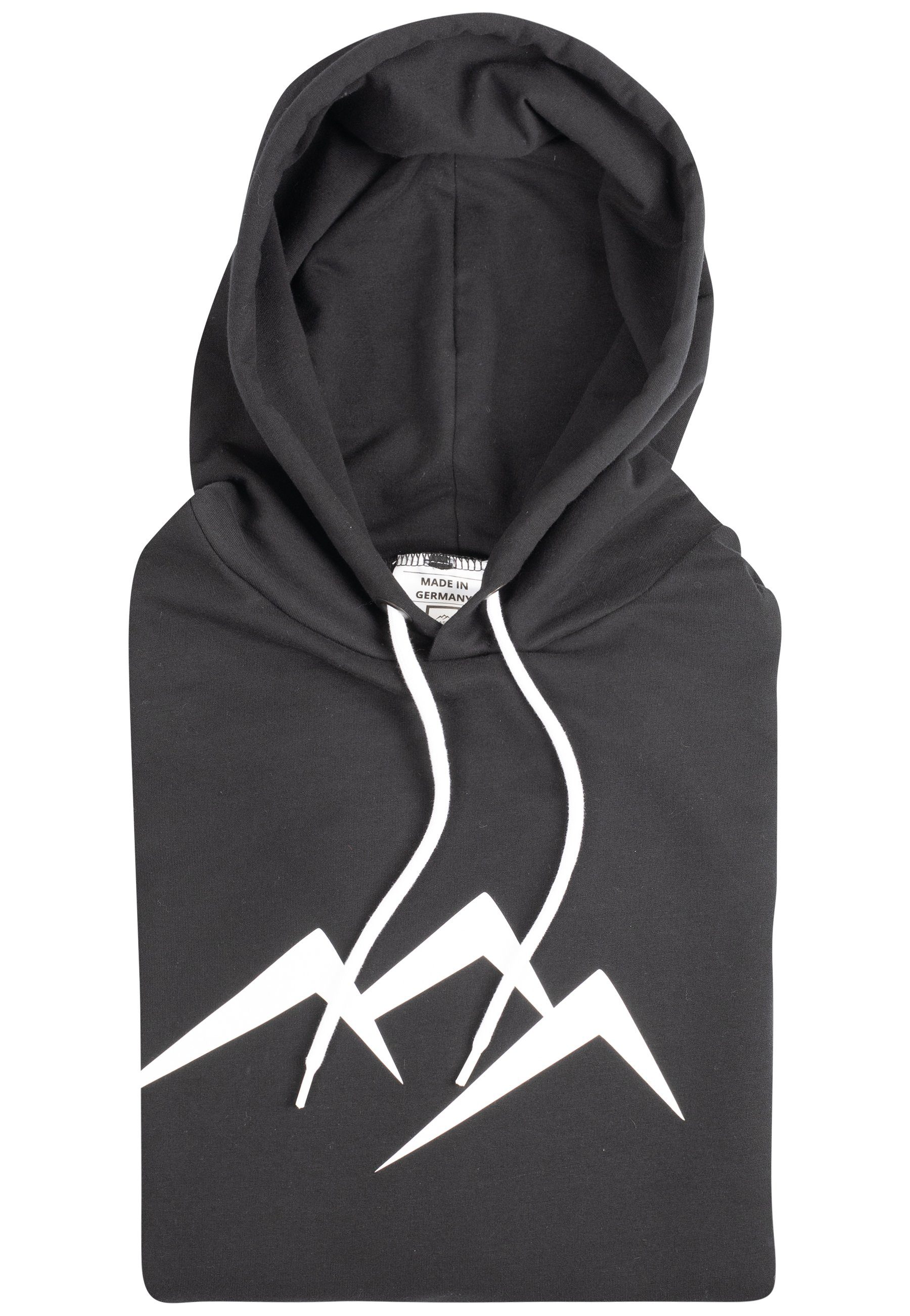 GERMANY, mit Waldau, DRASSN Bio-Baumwolle, Leichter Hoodie Weiß IN Schwarz - Kapuze, Stoff MADE