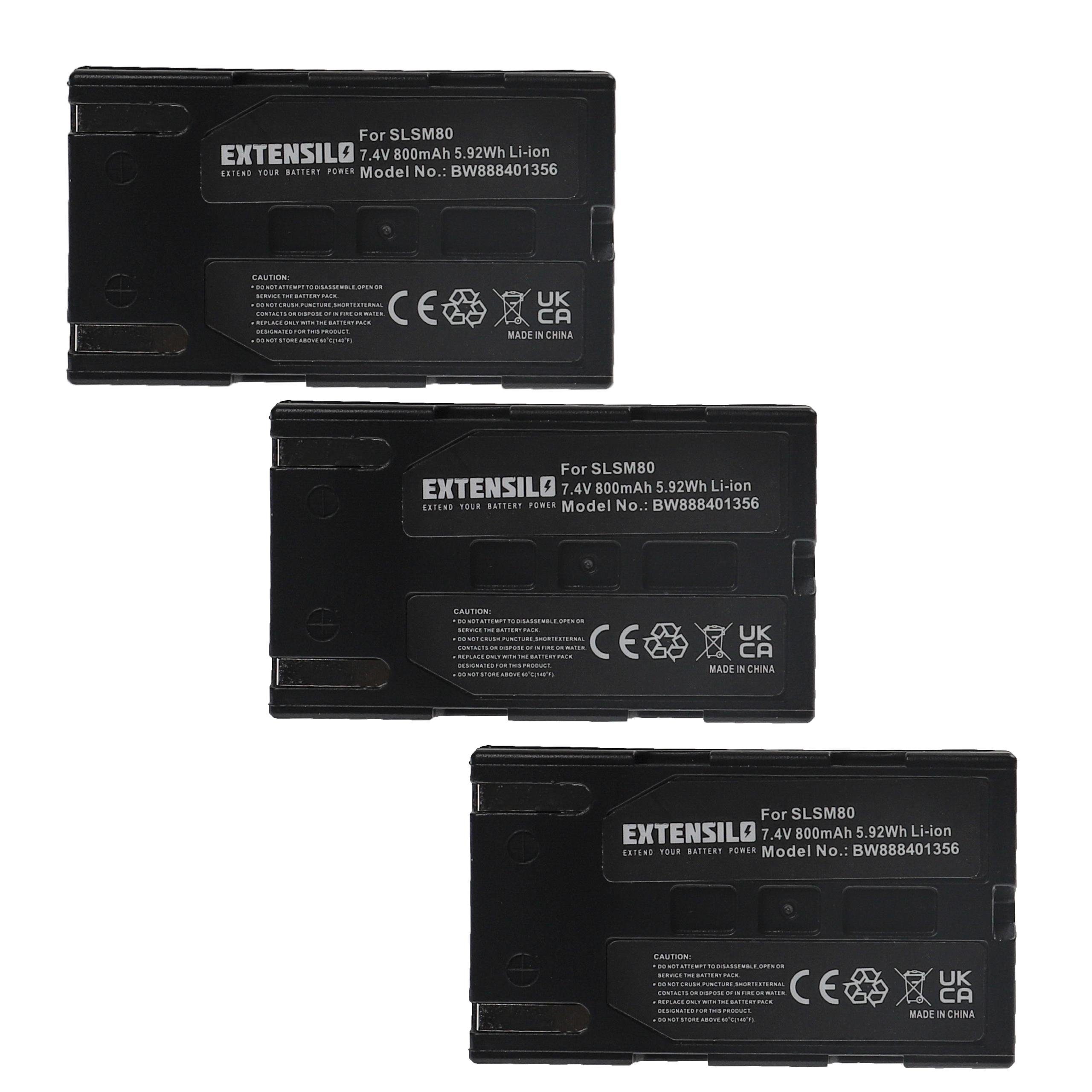 Extensilo passend für Samsung SC-D351, SC-D352, SC-D353, SC-D354, SC-D355, Kamera-Akku 800 mAh