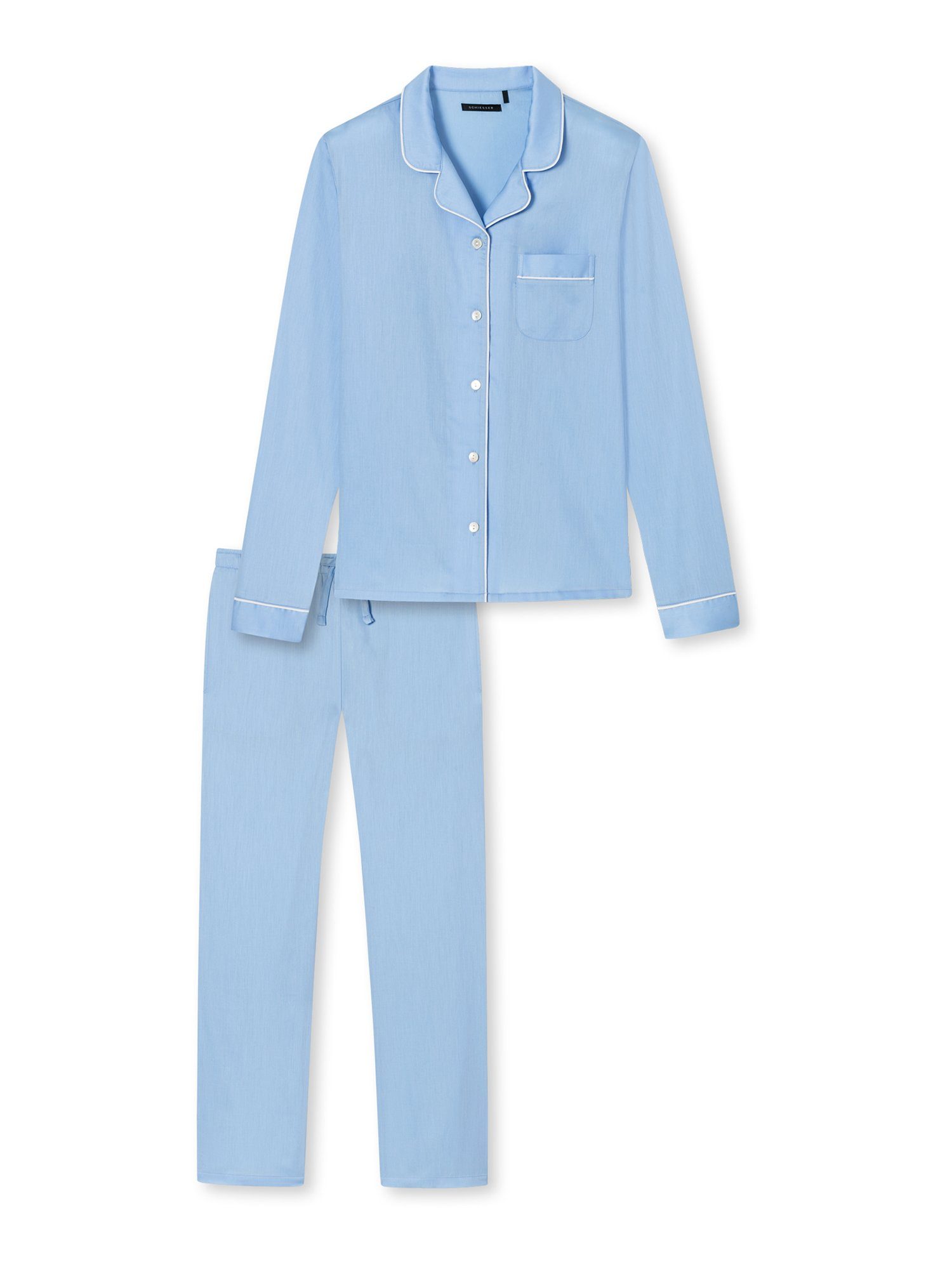 Schiesser Pyjama selected premium inspiration Hellblau