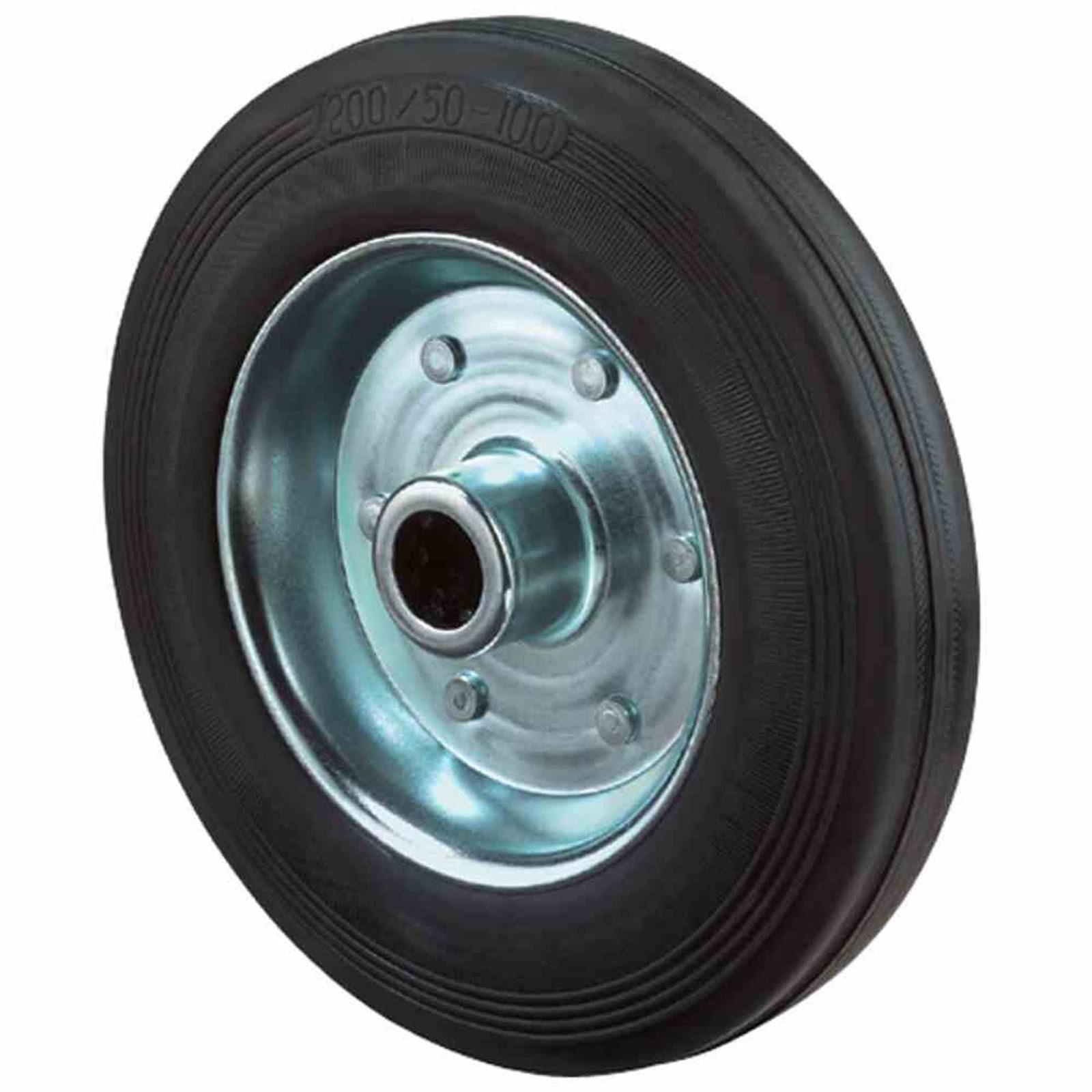 Schubkarren-Rad Ersatzrad für Bockrolle 80mm Gummi, Tragfähigkeit: 50 kg