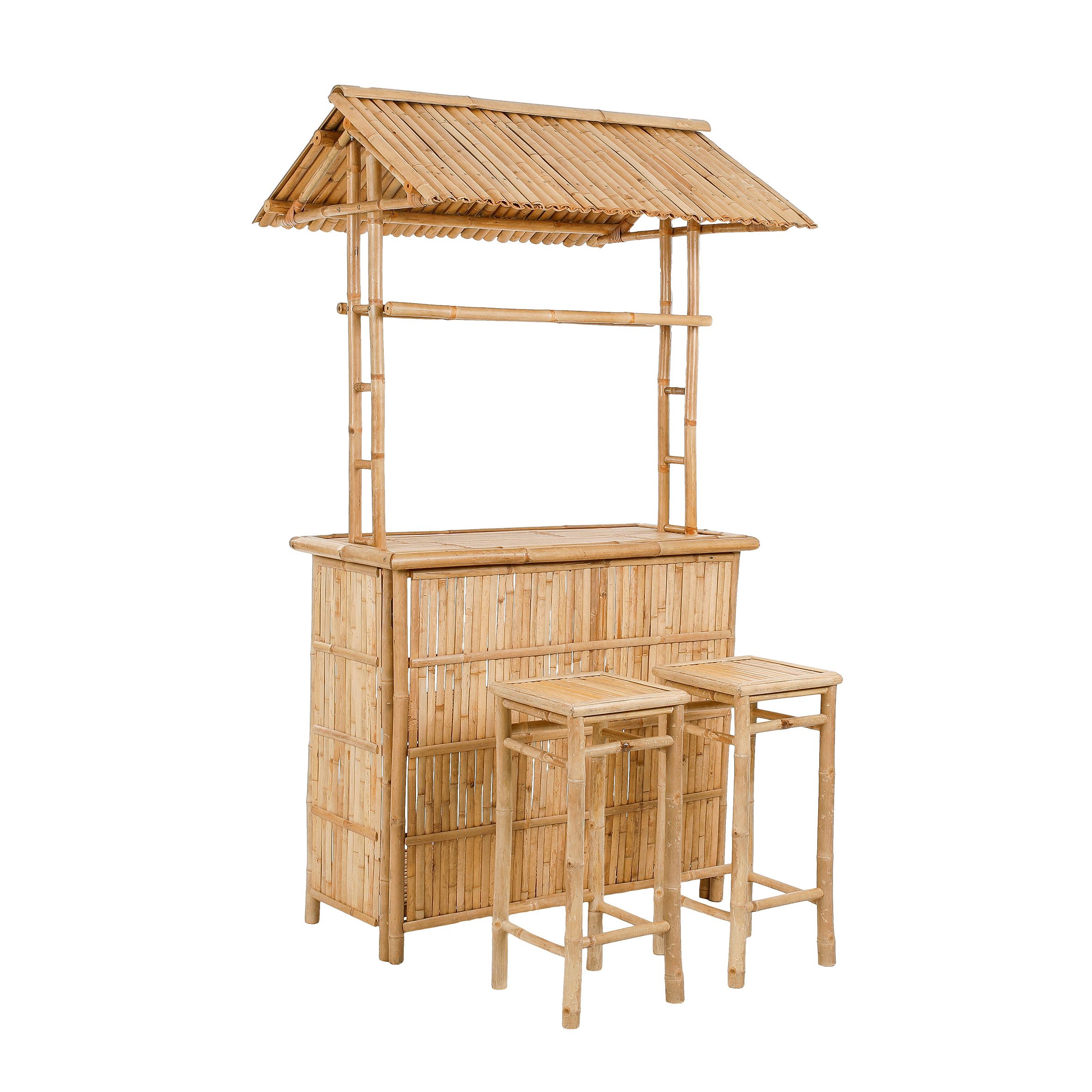 Greemotion GartenbarSet Bambus, mit Dach, robust, 102 x 56 x 107 cm