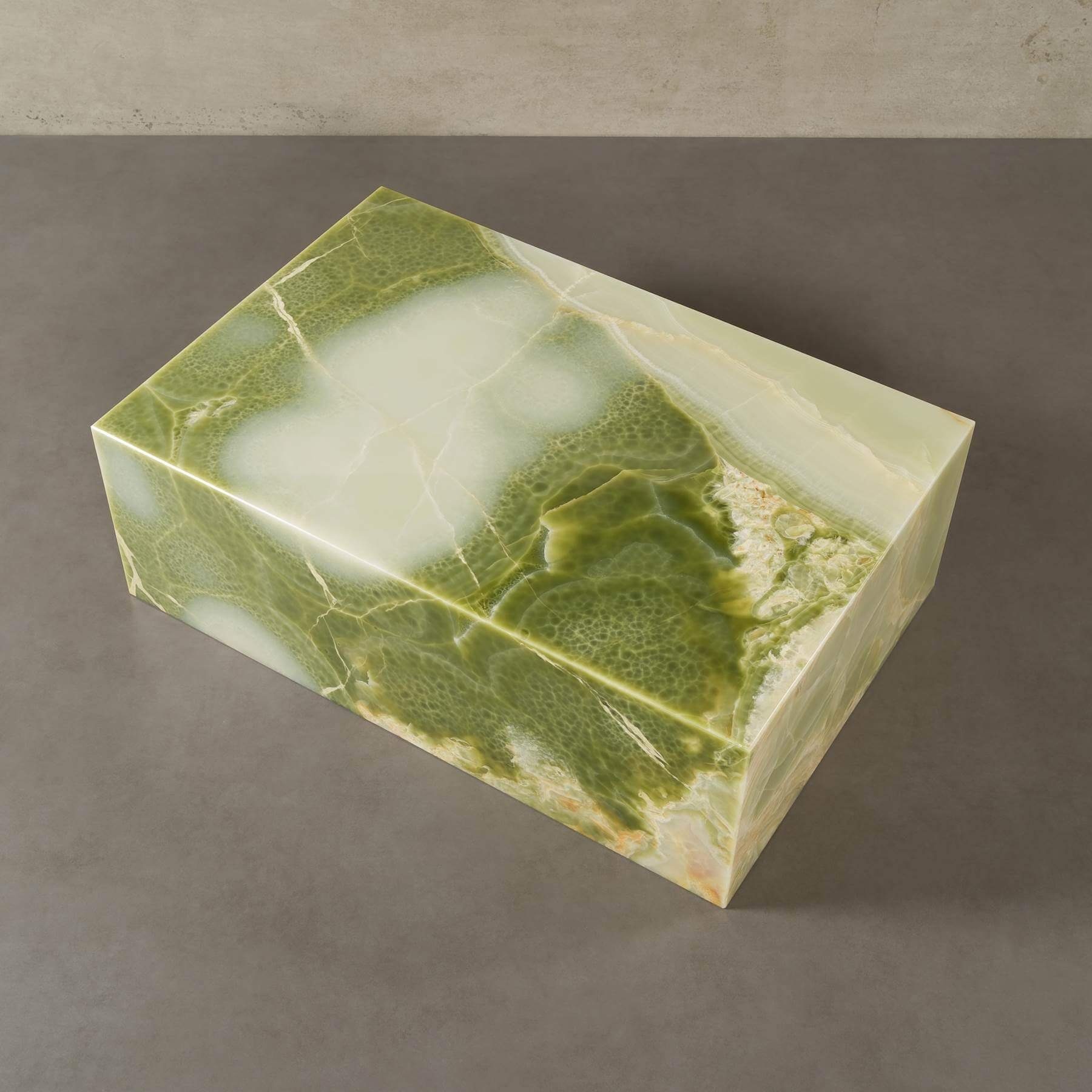 Onyx Couchtisch Marmor 90x60x30cm Green MARMOR, Beistelltisch echter eckig, Atelier Tisch, ASPEN MAGNA ECHTEM mit Ablagetisch