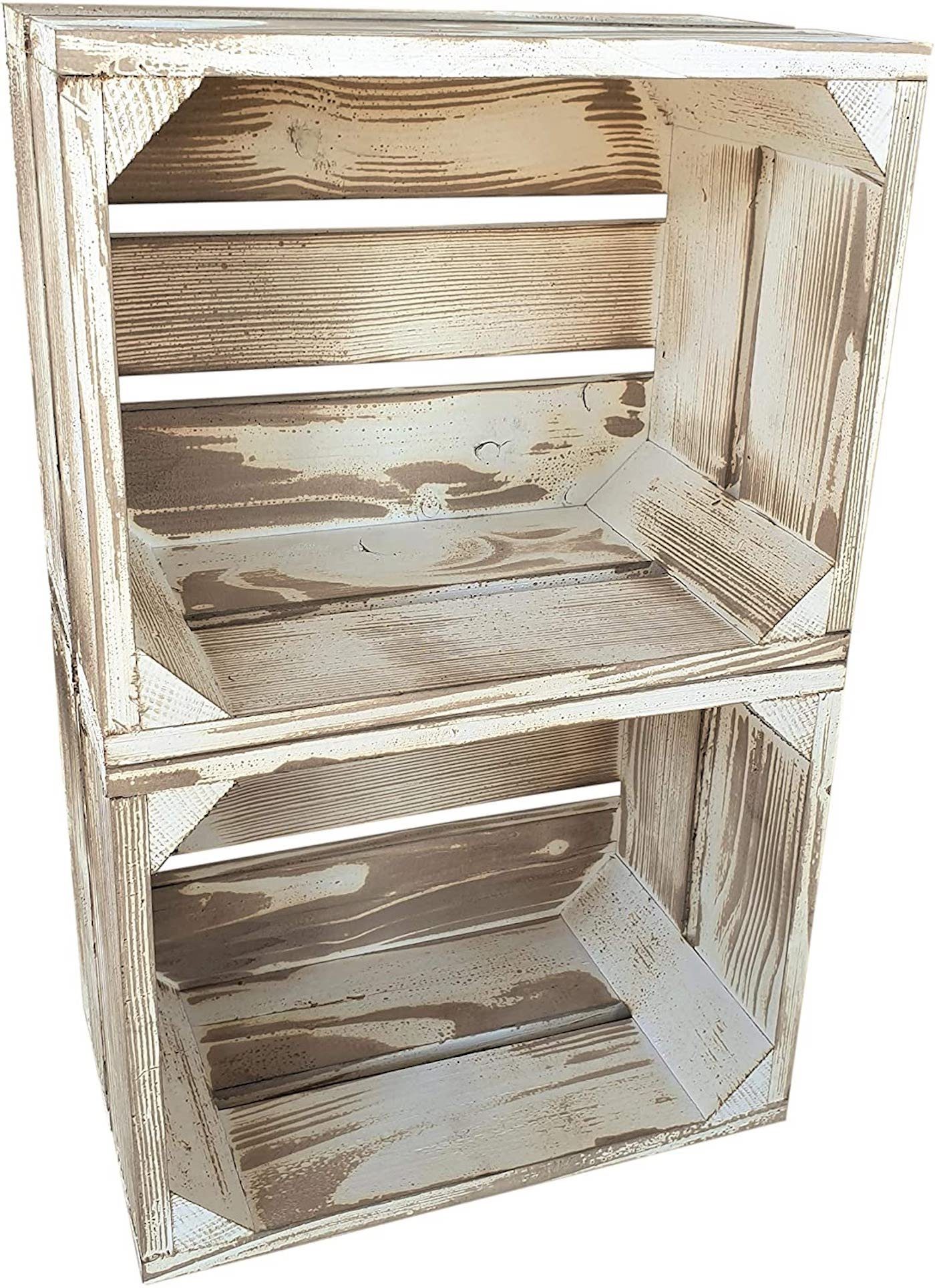 sunnypillow Holzkiste Holzkisten Obstkisten Apfelkisten in vielen Farben zur Auswahl, 2er Set 25x20x15cm