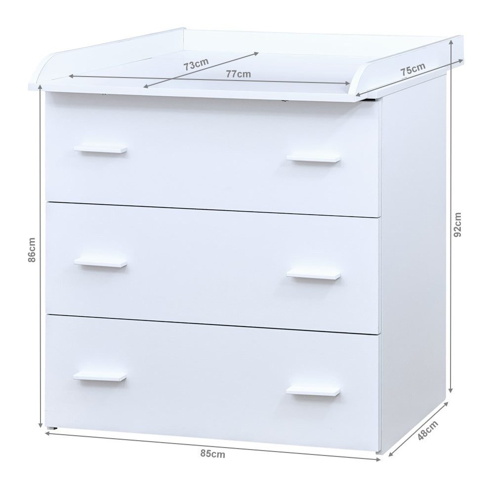 Baby-Delux Complete Baby Room Set, 140x70 cm, White, (13-piece), Baby Bed, Changing Table, Bedding Set