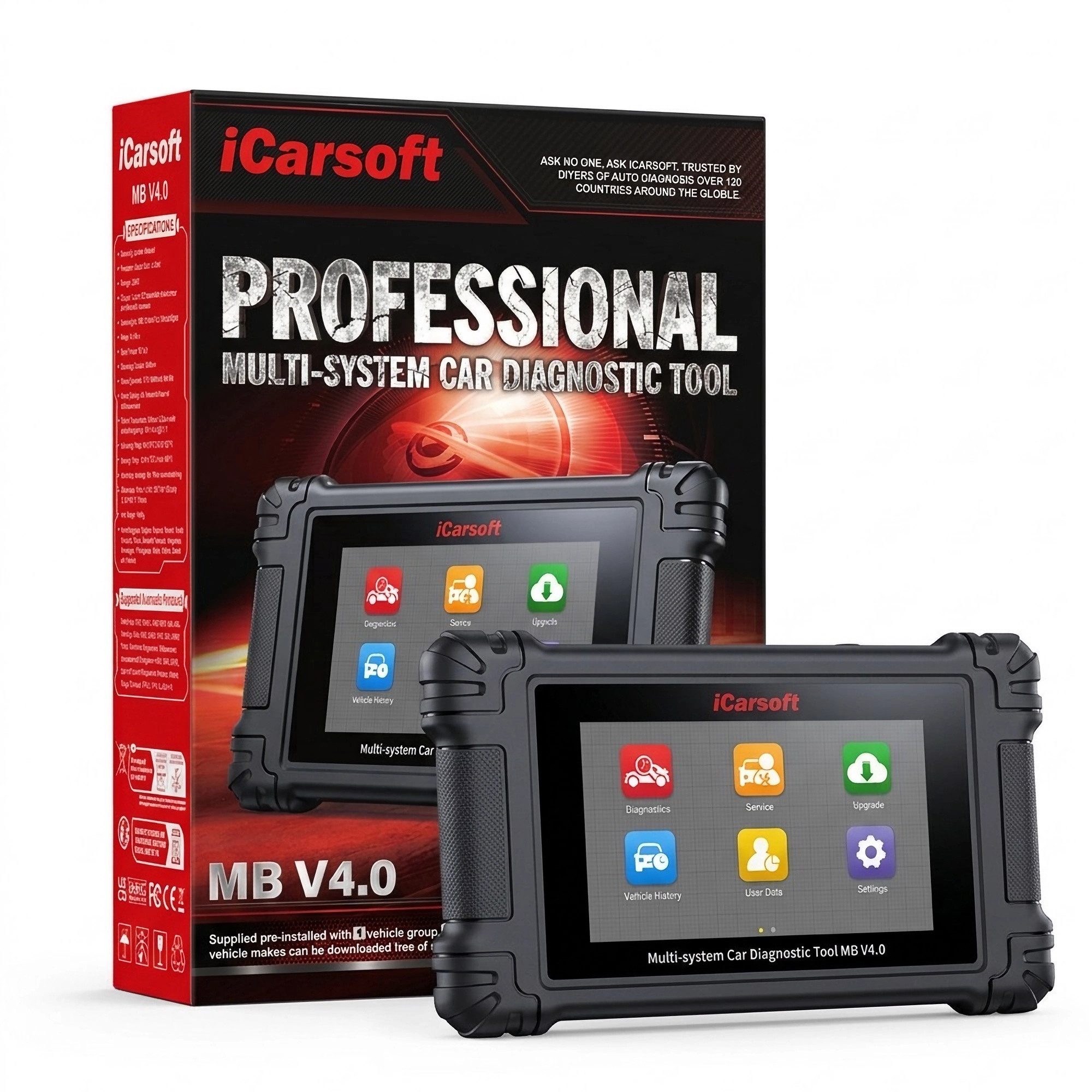 iCarsoft OBD2-Diagnosegerät MB V4 OBD Gerät für Mercedes Smart Sprinter + 2 extra Marken