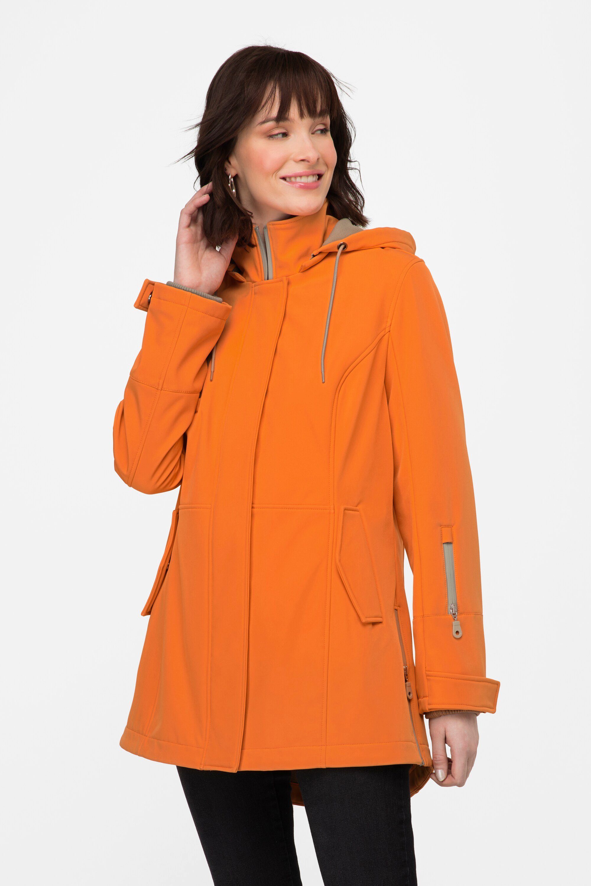 Laurasøn Softshelljacke Softshell-Jacke wasserabweisend Kapuze kräftiges orange