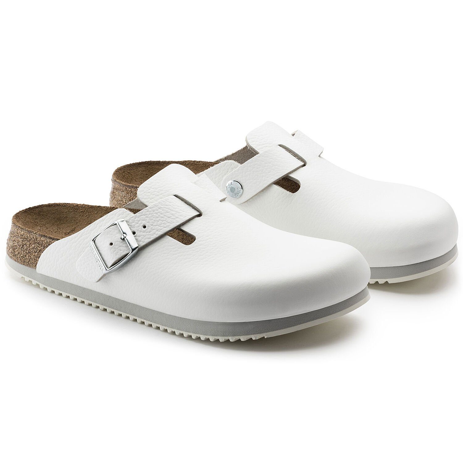 Birkenstock Professional Geschlossener Lederschuh Boston mit bequemen Fußbett aus Kork - Pantolette Hervorragender Tragekomfort - Verloursleder und Rutschfester Eva-Sohle