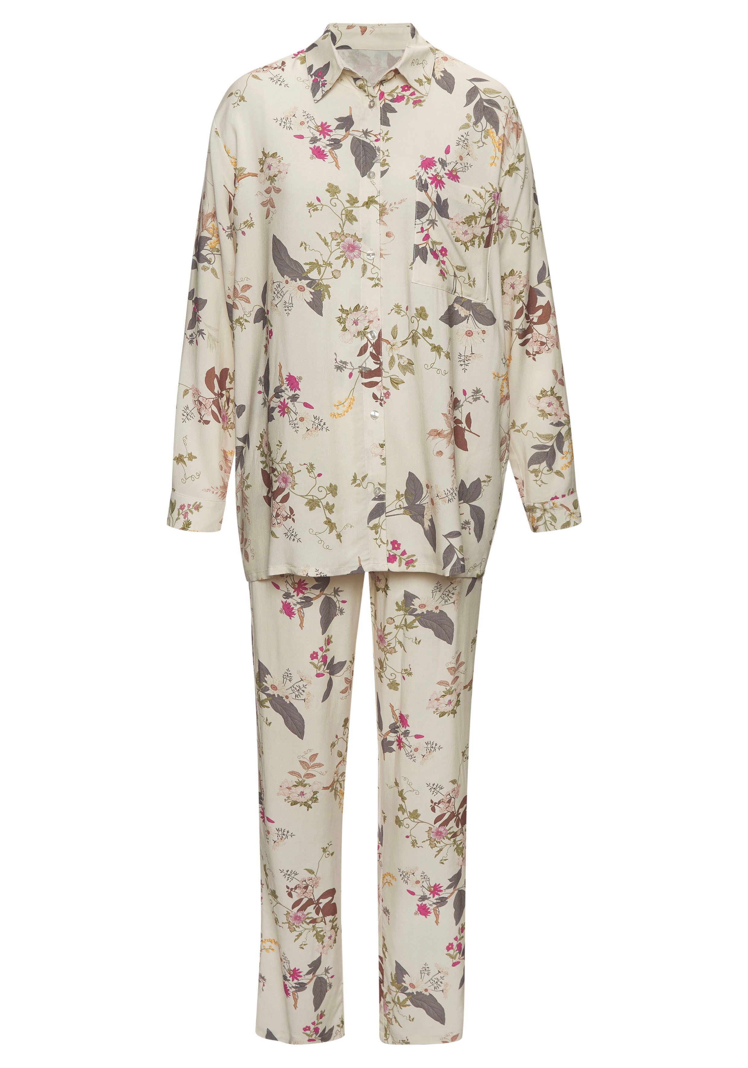LASCANA Pyjama (2 tlg., 2-teilig) im klassischen Stil günstig online kaufen