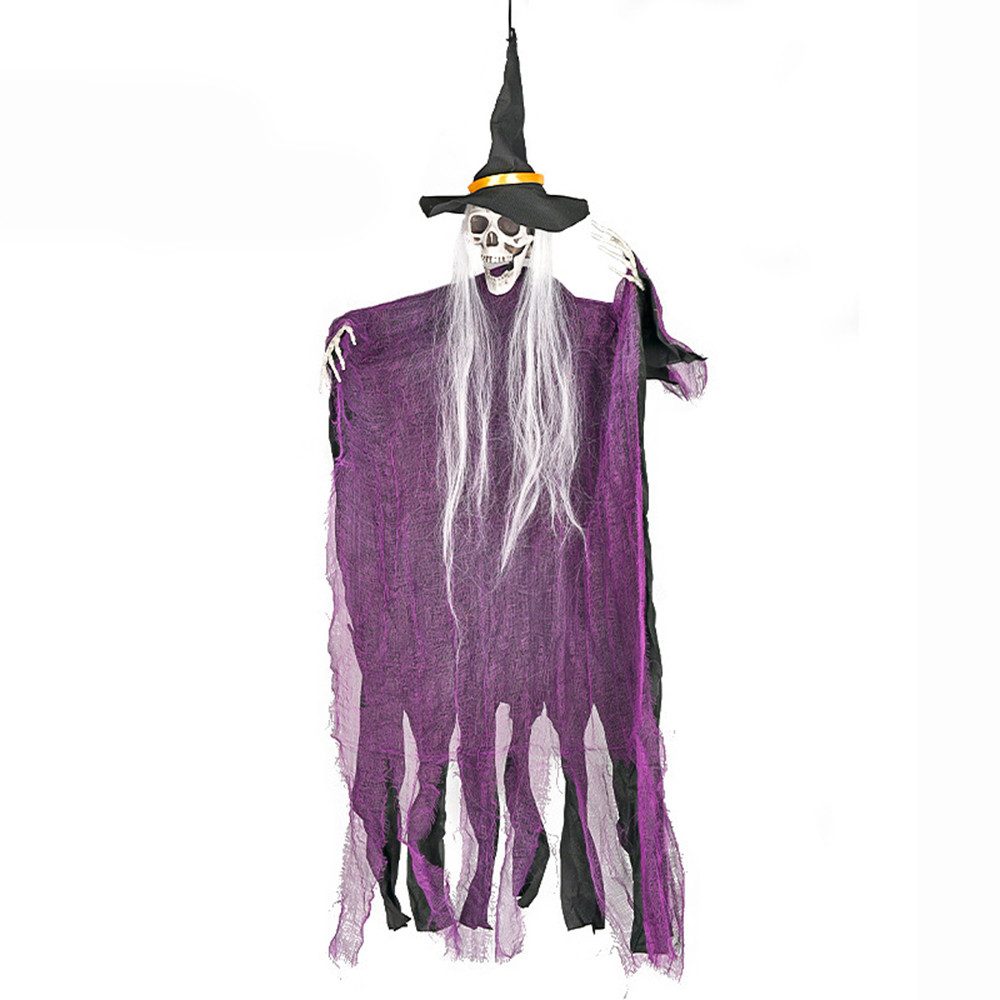 Bomiclss Dekofigur Helloween Skelett Deko Tür, Totenkopf Ghosts Hängedeko, für Halloween Draußen Garten