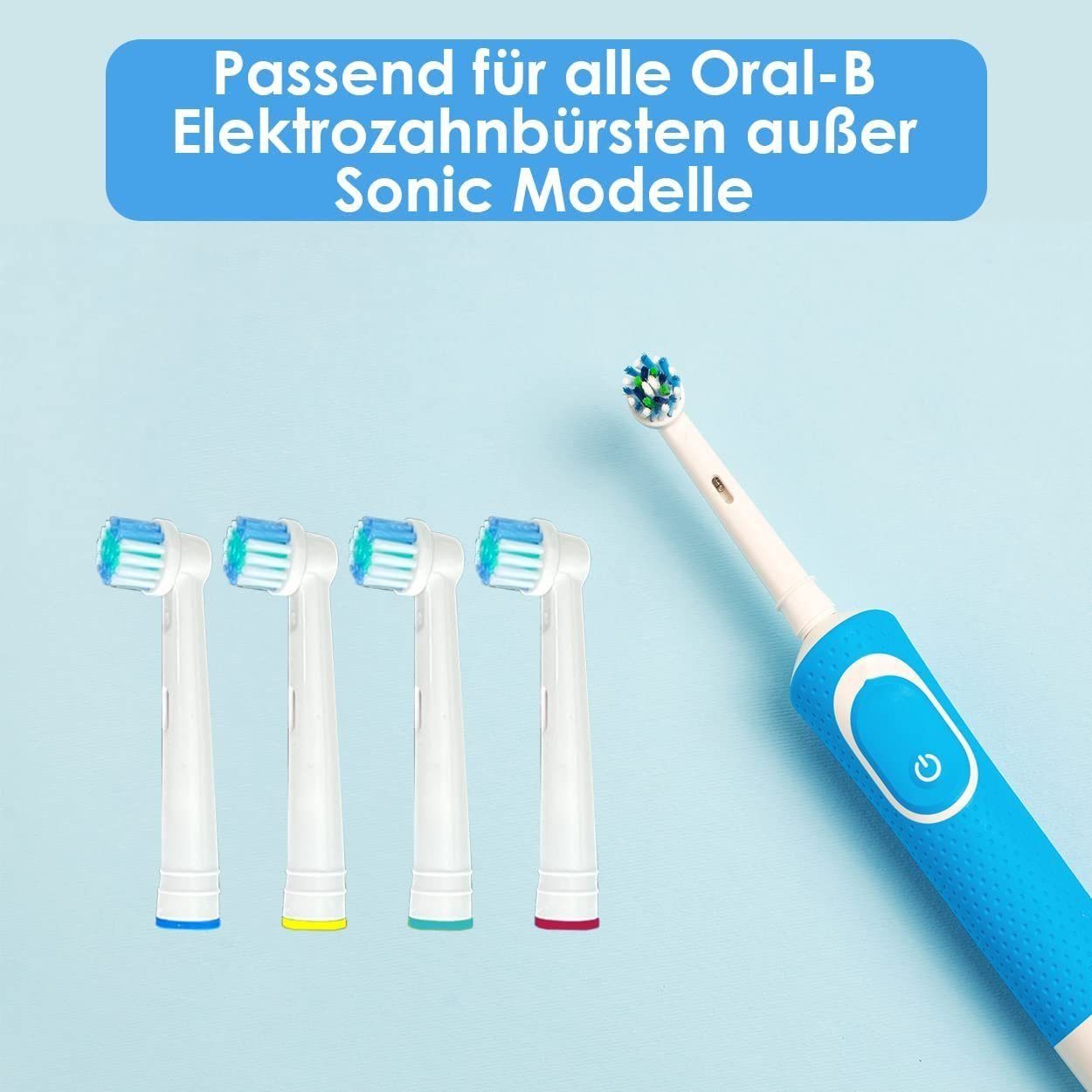 Sibastore Aufsteckbürsten Oral B Precision 8x Aufsteckbürsten für elektrische Zahnbürsten, Verbesserung der Zahnfleischgesundheit, Für Kinder & Jugendlichen und Erwachsene geeignet, Extra weiche Borsten, 2x saubere & präzisere Zahnreinigung, Kompatibel mit ORAL B elektrischen Zahnbürsten, weiß mit bunten Farbringe, Kompatibel mit ORAL B elektrischen Zahnbürsten