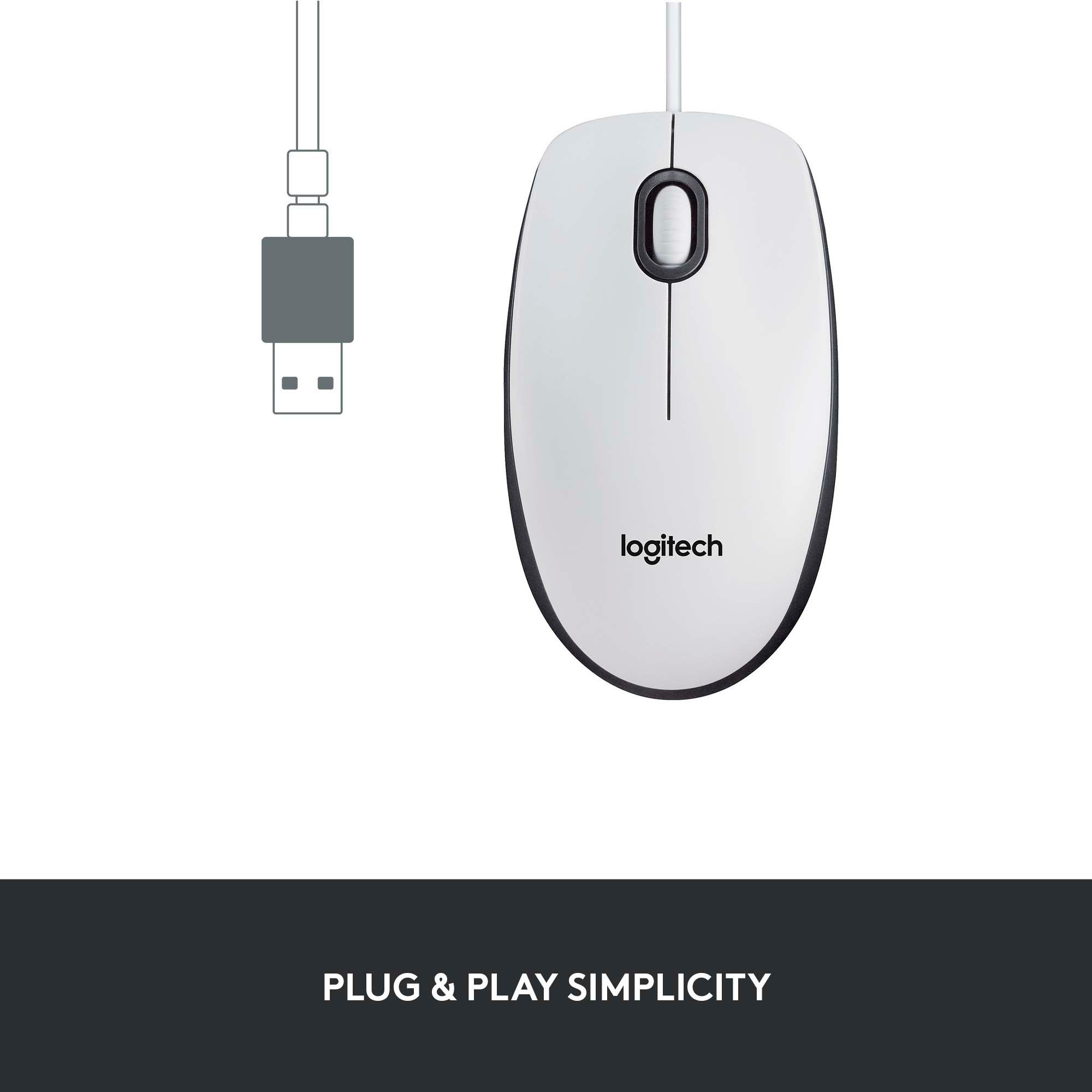 Logitech Logitech M100, Maus, (kompatibel mit Maus (kabelgebunden)