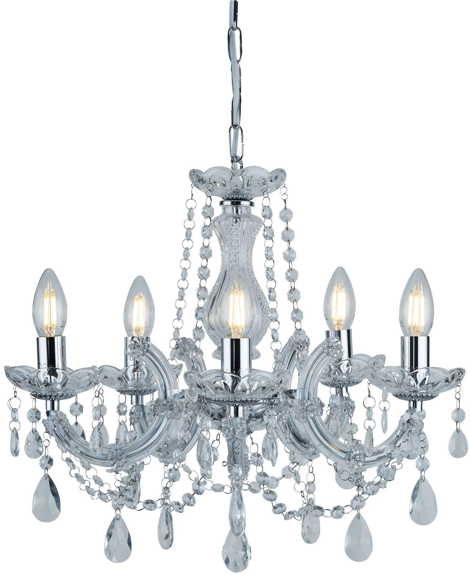 Searchlight Kronleuchter Marie Therese 5Lt Pendant, Leuchtmittel wechselbar