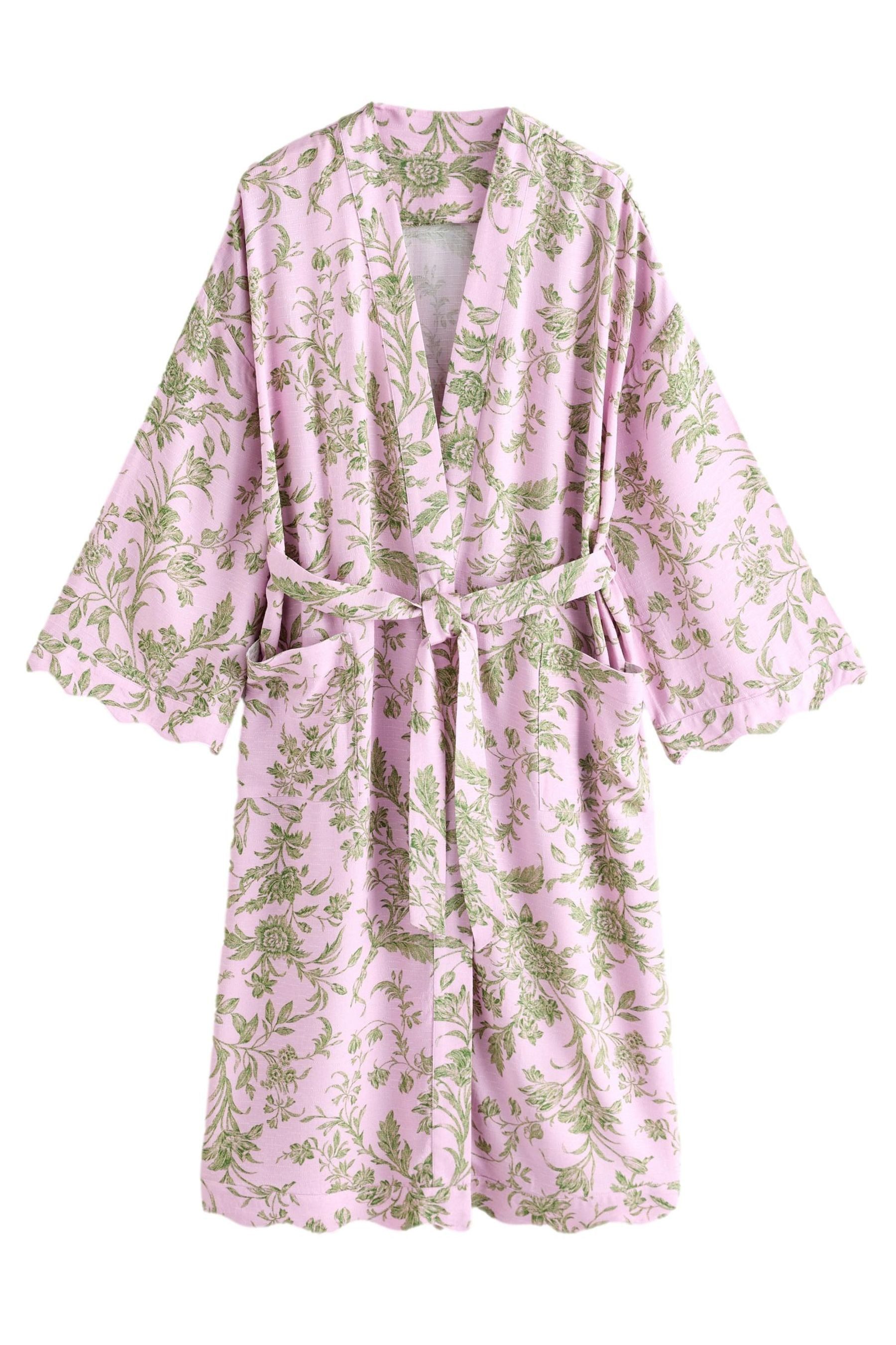 LAURA ASHLEY Damenbademantel Laura Ashley langer Morgenmantel mit Lloyd-Print, Viskose (Livaeco)