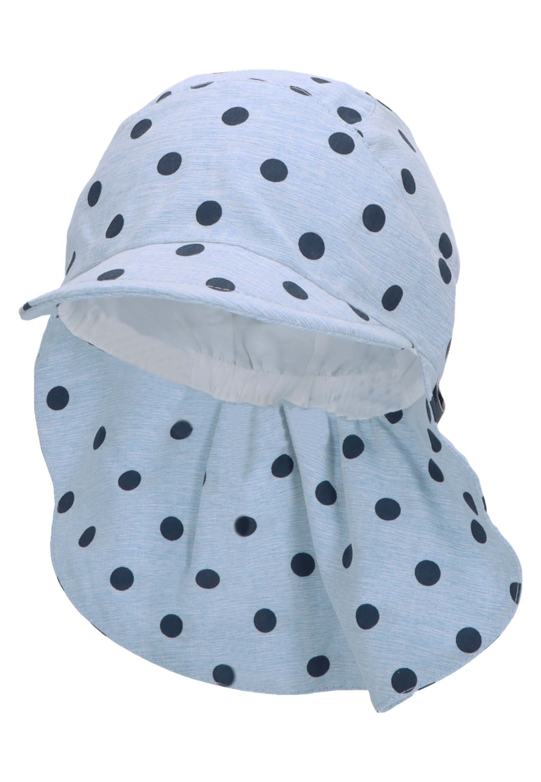 Kinder) Babyhut idealer Sonnenschutz Sommermütze (1-St., bedruckt Schirmmütze Schirmmütze Sterntaler® für Motiven Nackenschutz Nackensch. süßen mit Größenregulierungsband mit Punkte mit