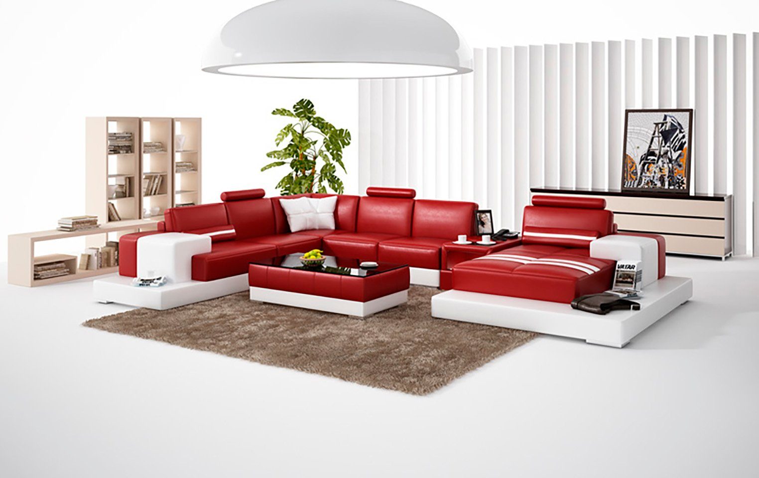 JVmoebel Ecksofa, Ledersofa Couch Wohnlandschaft Ecksofa Eck Design Modern Sofa