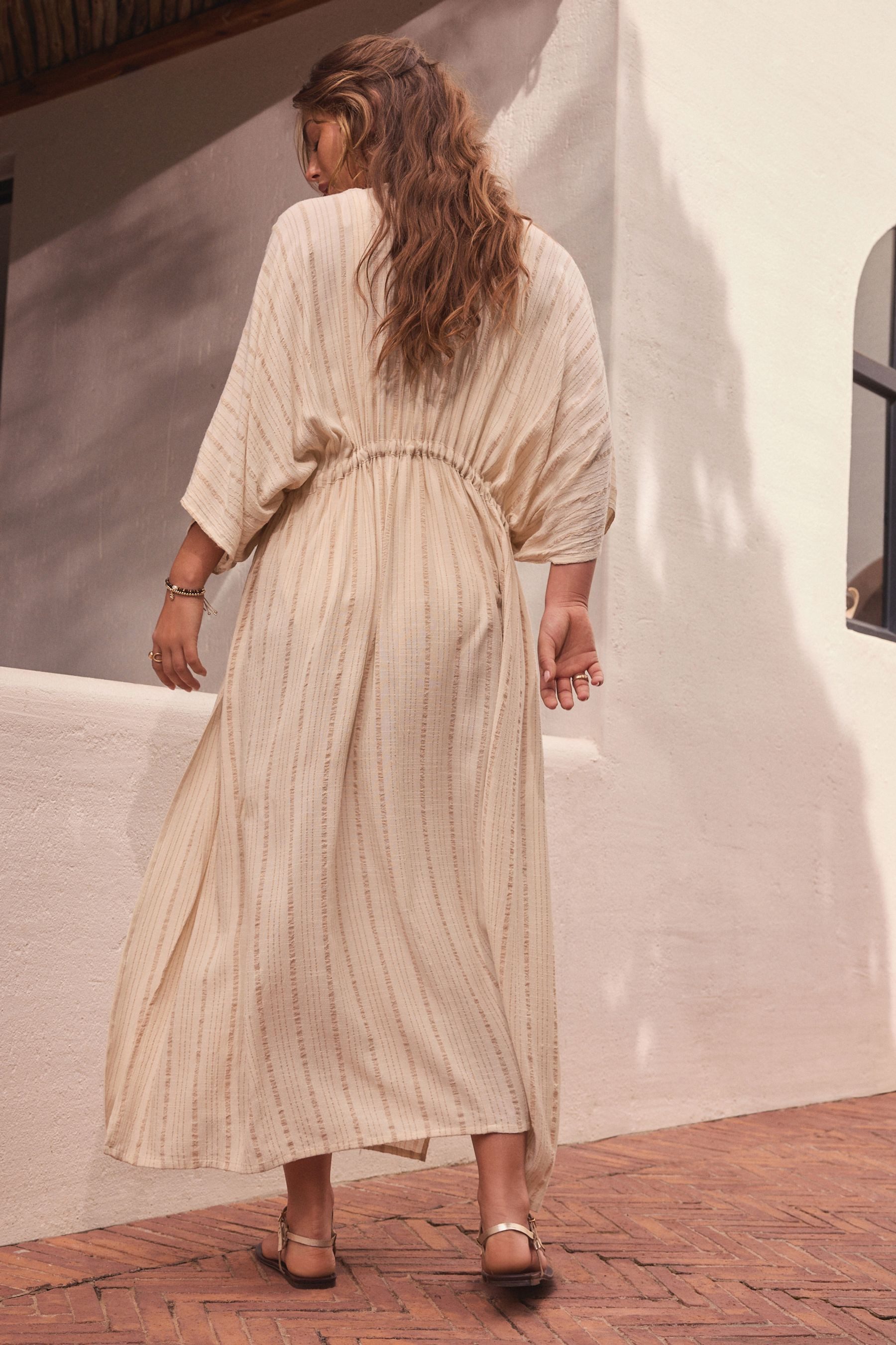 Next Strandkleid Kimono in Maxilänge mit Bindedetail vorne (1-tlg) günstig online kaufen