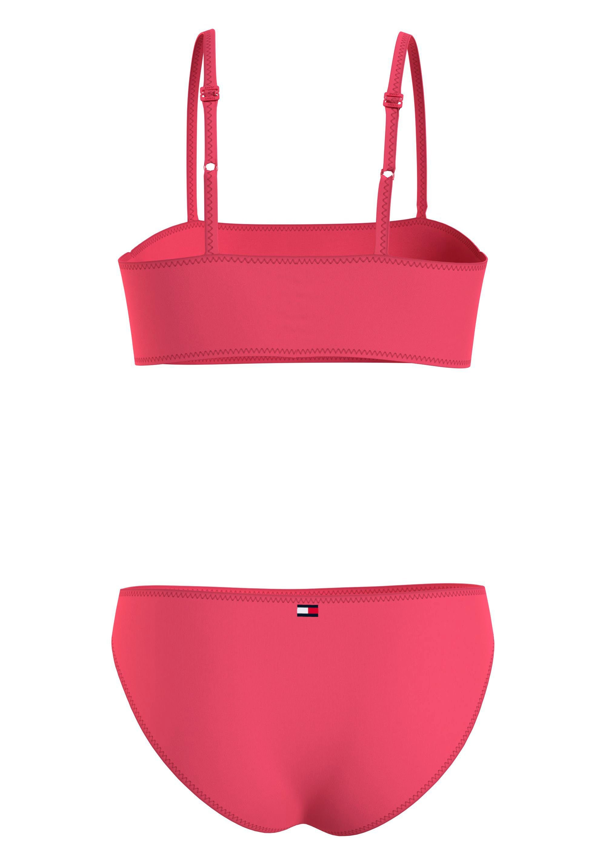mit Hilfiger Swimwear SET Bustier-Bikini Markenlabel 2-St) (Set, Tommy BRALETTE Tommy Hilfiger