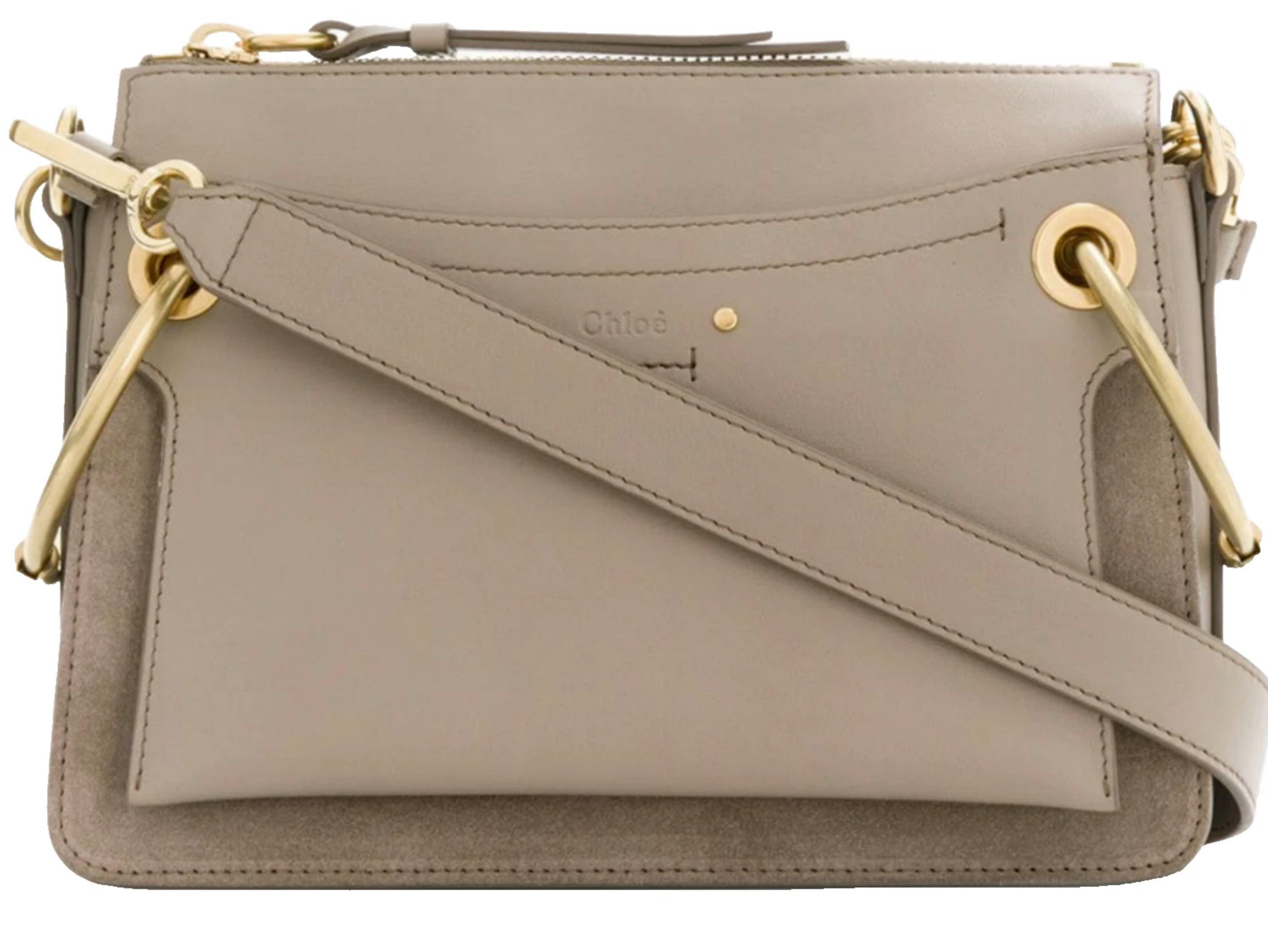 Chloé Schultertasche Roy Medium Crossbody TascheUmhängetasche Schultertasche Motty Grey, Zwei Trageoptionen, Zwei abnehmbare Schulterriemen