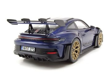 Norev Modellauto Porsche 911 GT3 RS 2022 dunkelblau metallic Modellauto 1:18 Norev, Maßstab 1:18