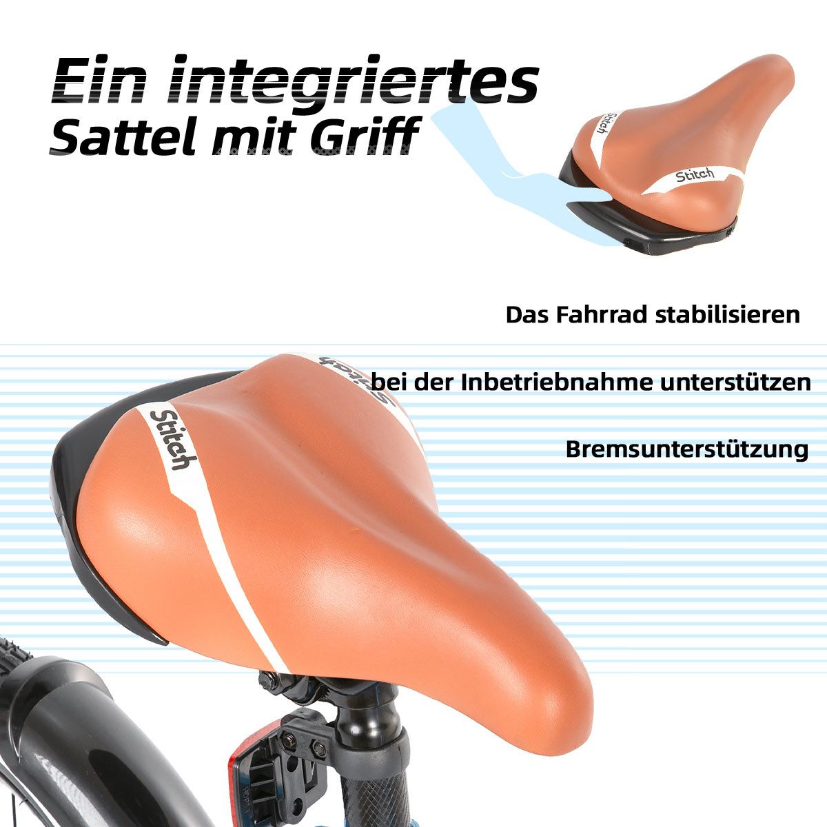 JOYSTAR Kinderfahrrad Totem 12/14/16/18/20 Zoll Kinderfahrrad für 3-13 jährige Jungen, mit Stützräder, Kotflügel, Front and rear dual brakes, Reflektorplatte – Bild 5 von 5