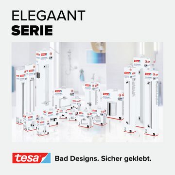 tesa Seifenspender 1 x ELEGAANT Design-Seifenschale, (Komplett-Set, 2-tlg), chrom - silber glänzend - 7,9 cm : 12,4 cm : 11,9 cm