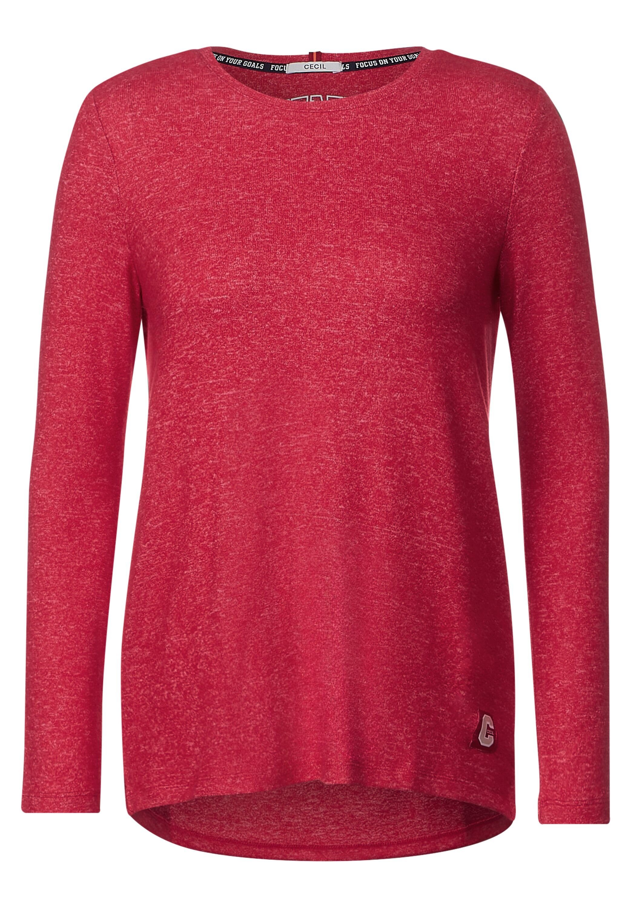 CECIL Rundhalsshirt in Melange Optik