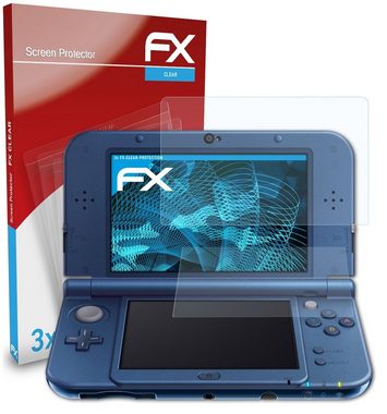 atFoliX Schutzfolie Displayschutz für Nintendo New 3DS XL 2015, (3er Set), Ultraklar und hartbeschichtet