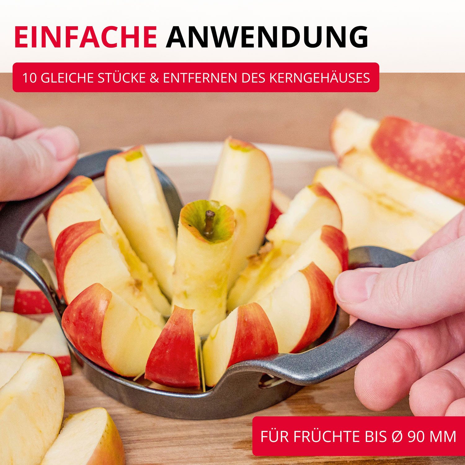 WESTMARK Obstschneider / Apfel- und Birnenteiler mit Schneidteller »Divisorex-Spezial« Black, griffige Haptik – Bild 3 von 5