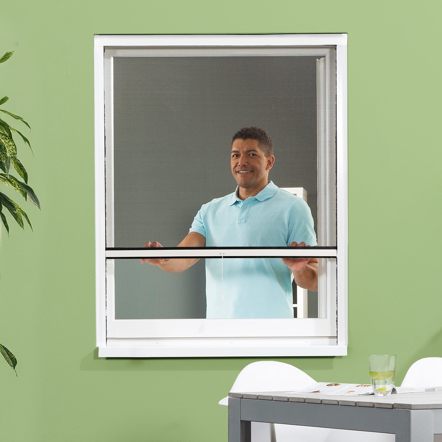empasa Insektenschutz-Fensterrahmen Rollo "CLASSIC", Fenster Insektenschutz Rollo mit Fiberglas-Gewebe & Bürstendichtung