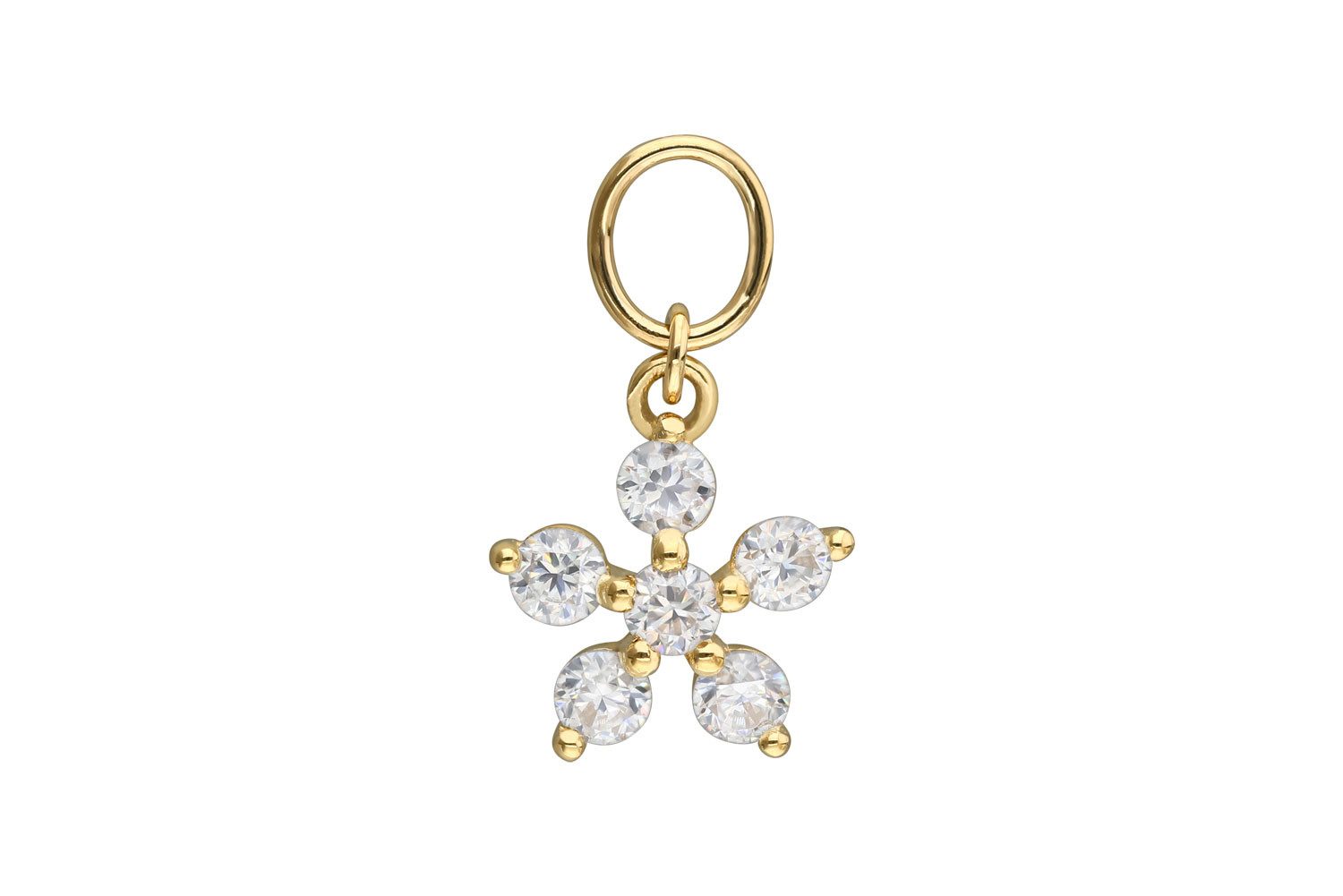 PIERCINGLINE Piercing-Set 18 Karat Gold Anhänger für Clicker MOISSANIT-BLUME (Piercing-Anhänger, 1-tlg)