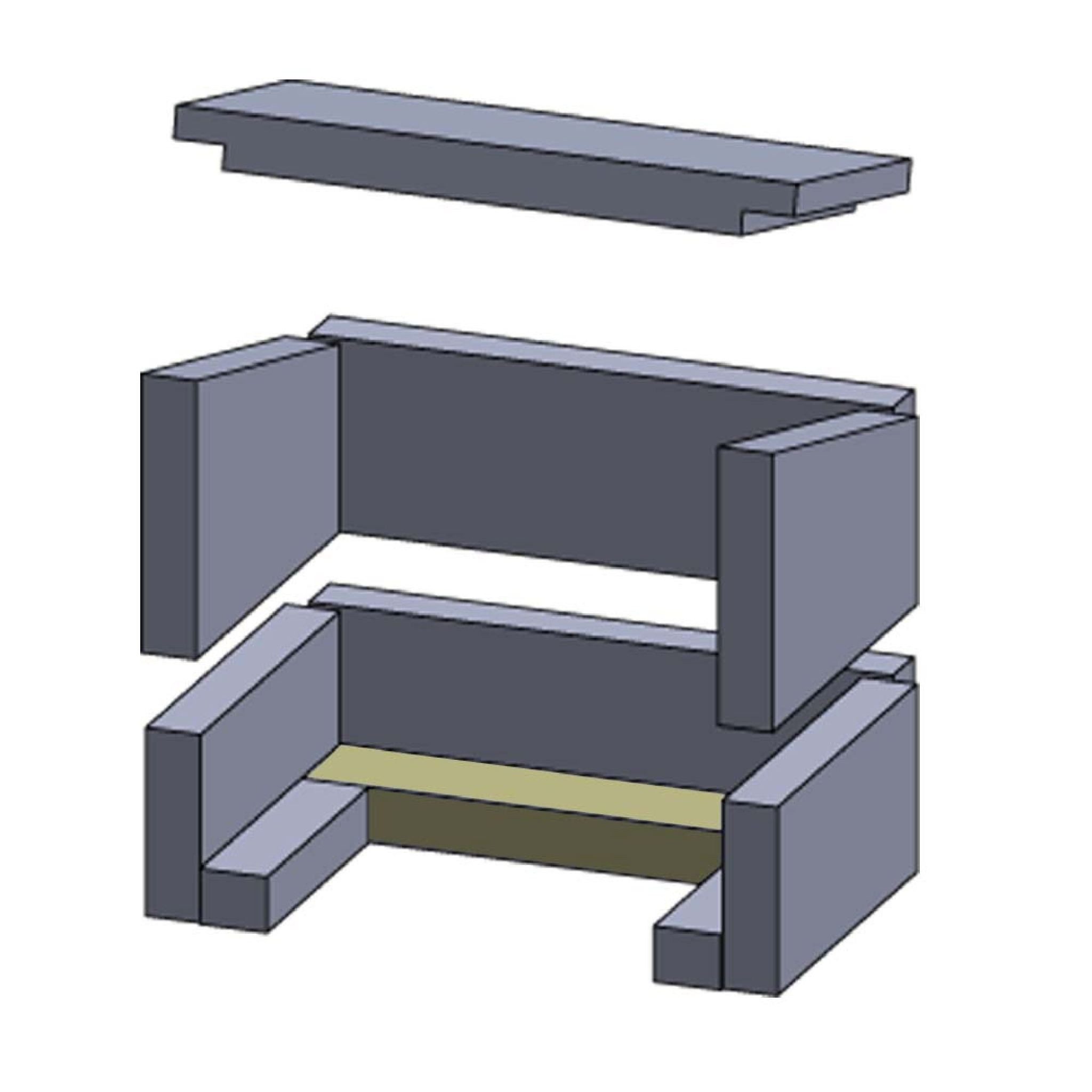 Feuerfest 123 GmbH Feuerraumplatten Bodenstein hinten 286x56x30mm (Vermiculite) passend für Haas+Sohn **