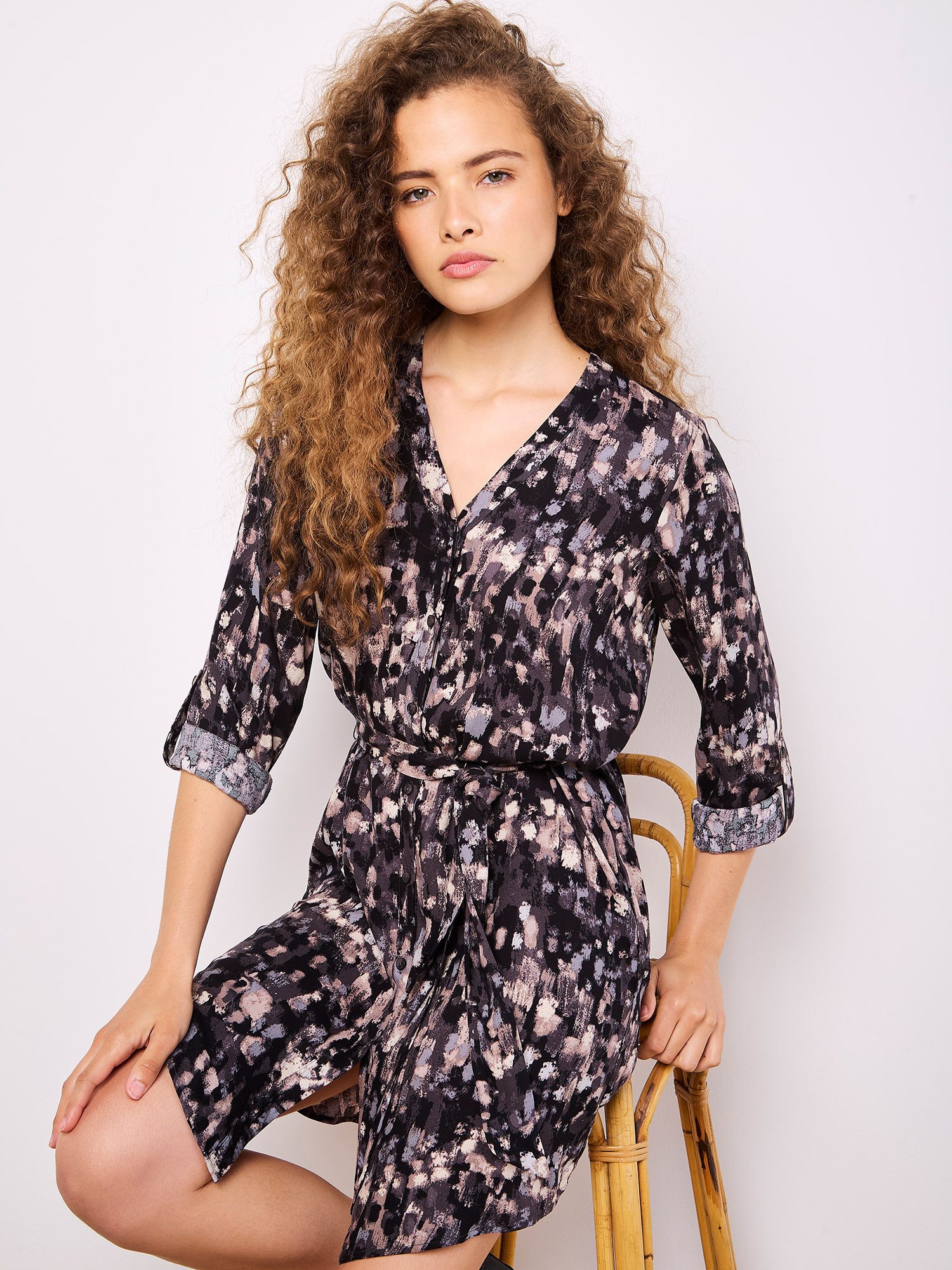Apricot Minikleid Mini-Hemdkleid (2-tlg., Stoffgürtel) mit günstig online kaufen