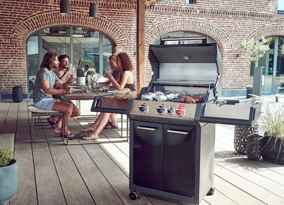 Enders® Gasgrill Monroe Black Pro 3 K Turbo, BxTxH: 144x57x119 cm, 3  Edelstahlbrenner für kraftvolles direktes und indirektes Grillen/ Backen