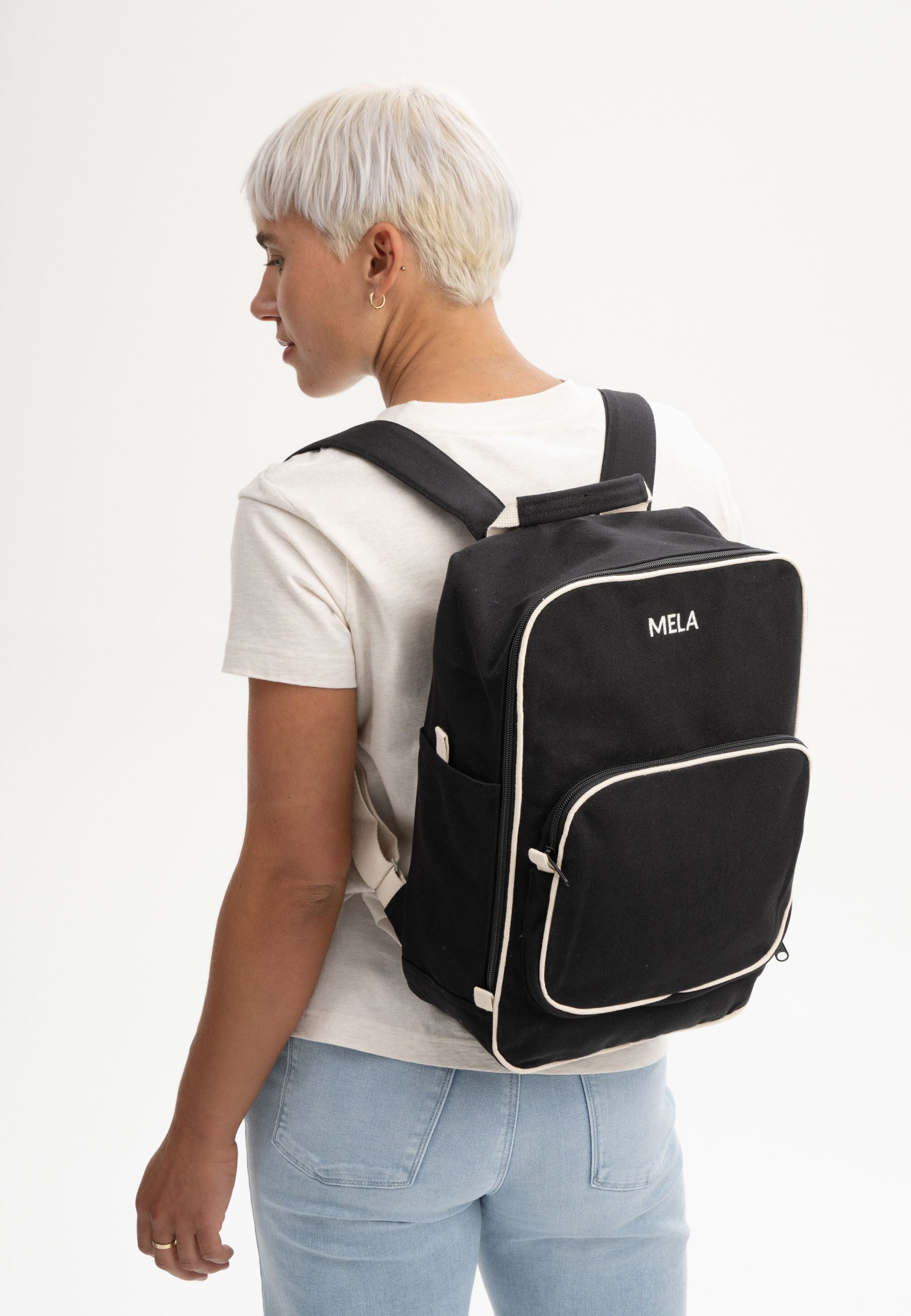 MELA Rucksack Rucksack Style MELA II, Reißverschluss bis zum Boden (Vorderseite lässt sich komplett öffnen)