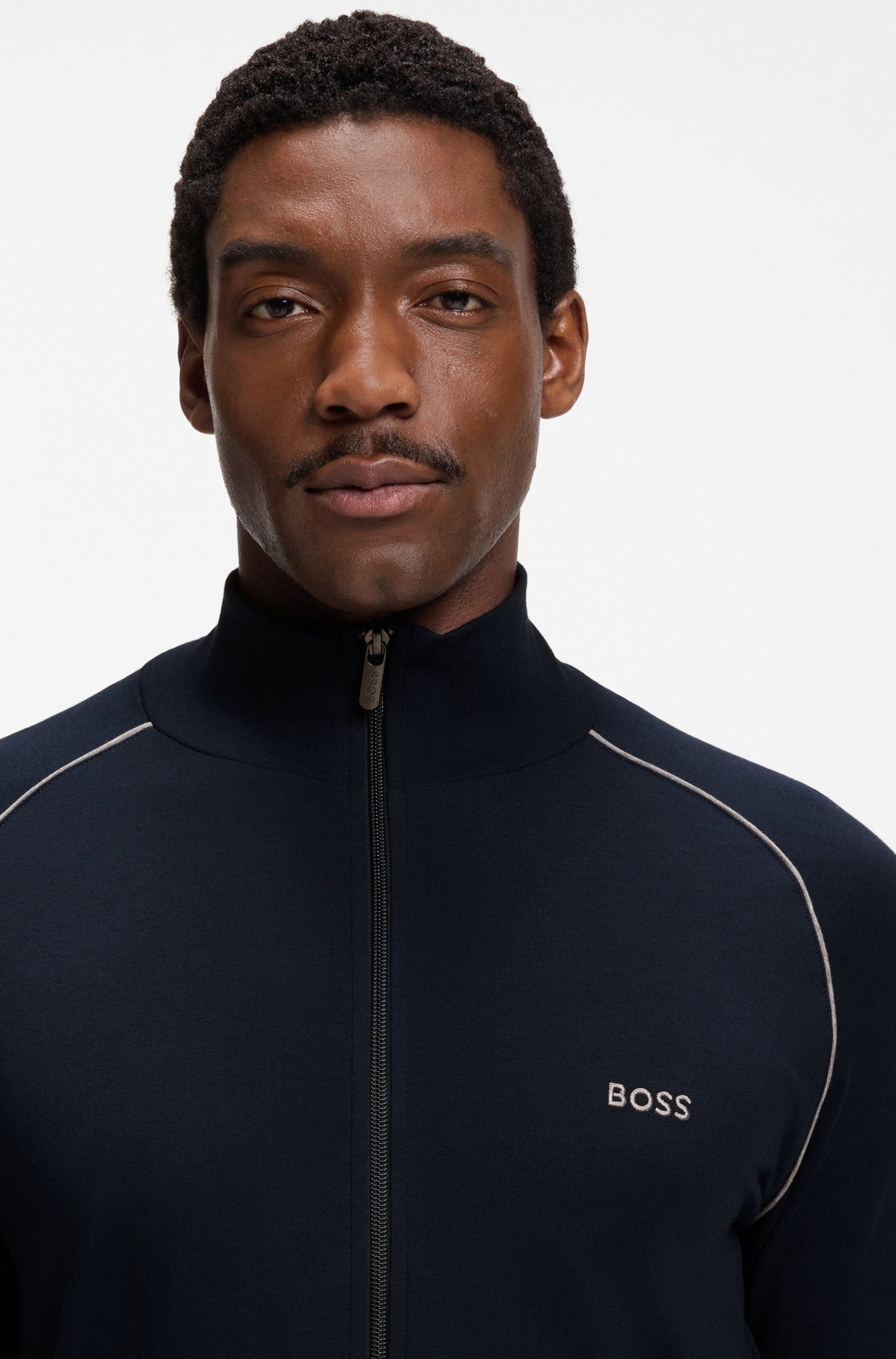 BOSS Sweatjacke Mix&Match Jacket Z mit Kontrastnaht am Ärmel