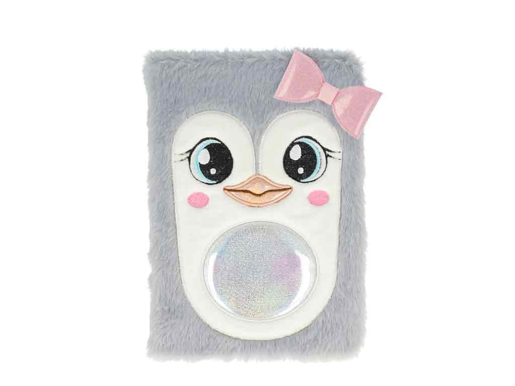 Notizbuch BB Klostermann Plüsch Notizbuch Cutie Pinguin grau